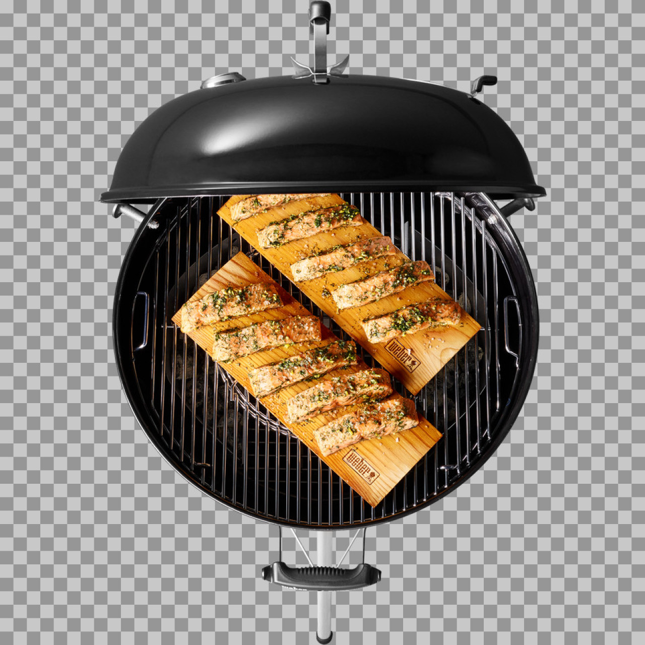 Plank Grilled Salmon on Weber Grill PNG | Free BBQ Image...