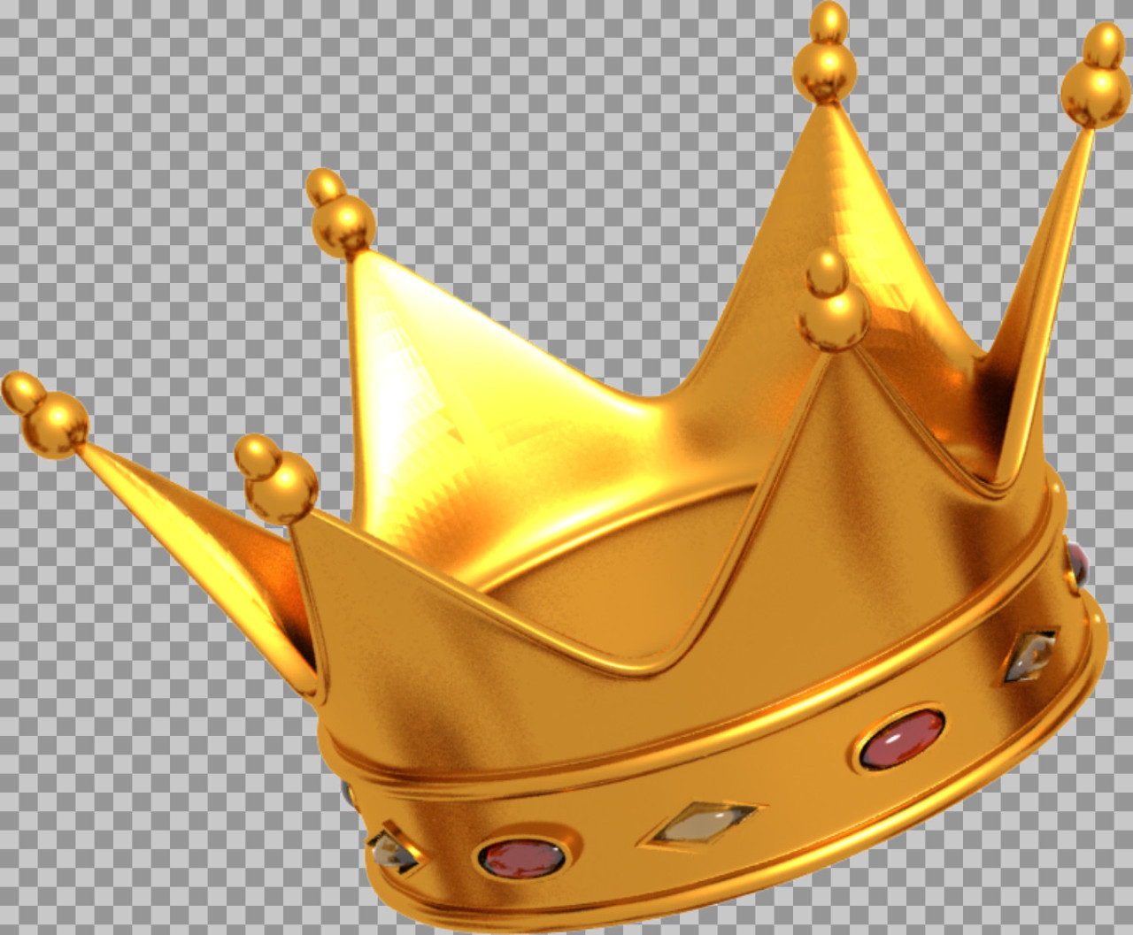Jeweled Gold Crown PNG | Free 3D Royal Render