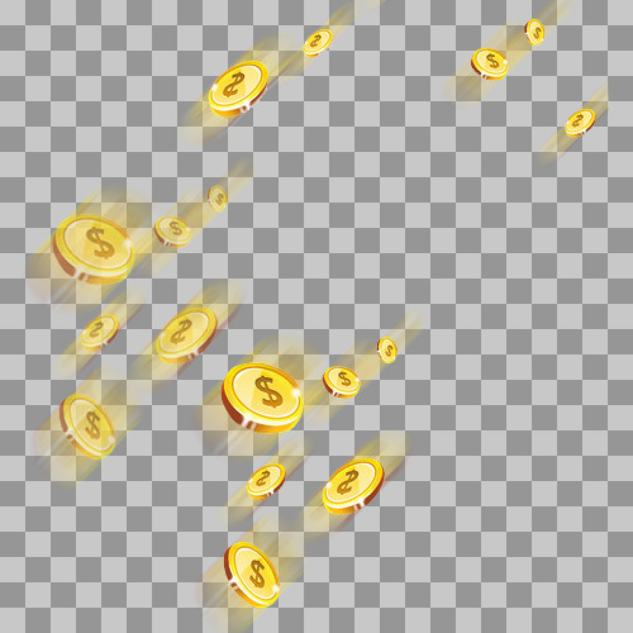 Flying Gold Coins PNG | Free Graphic for Gaming & Finance...