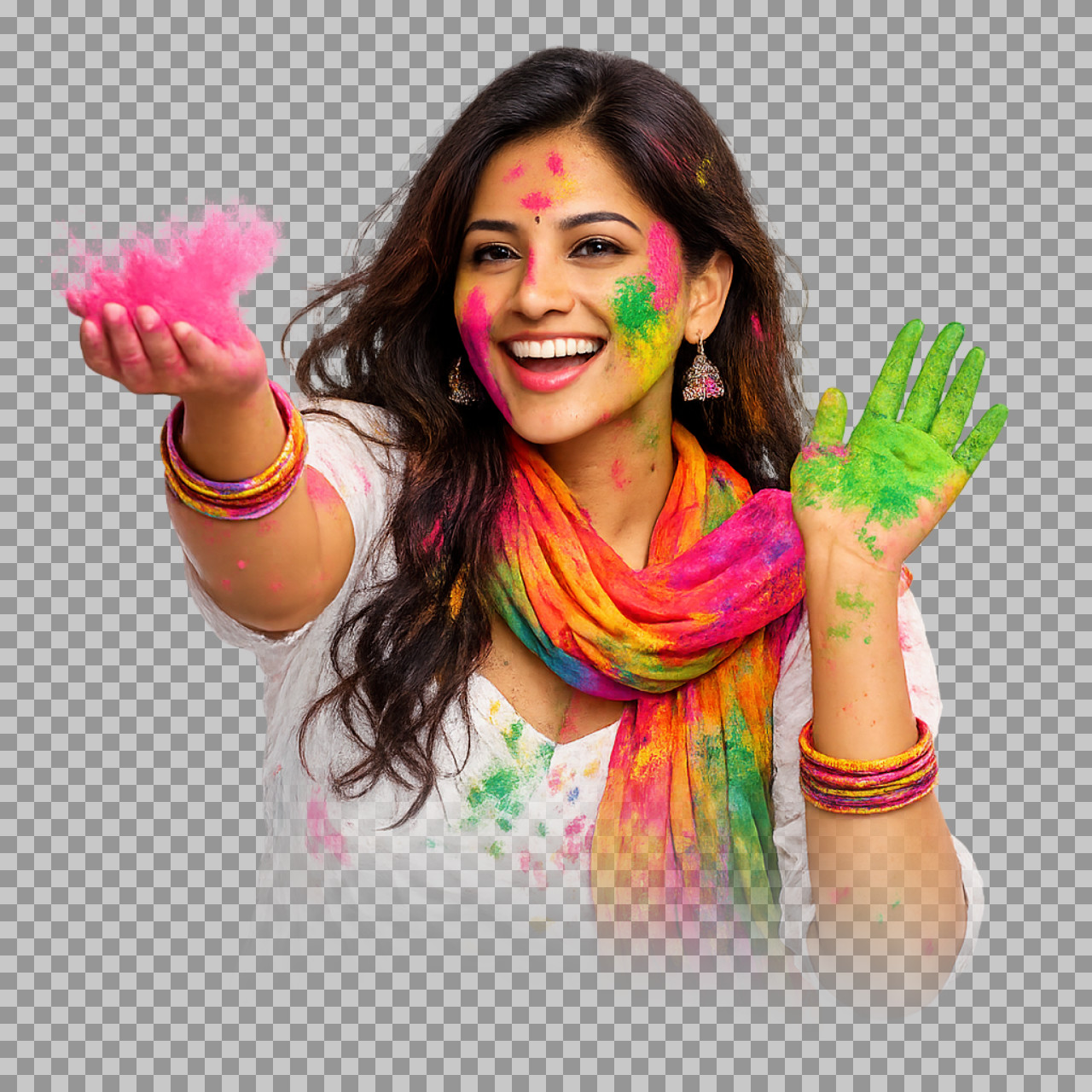 Happy Holi Woman PNG | Free Festival of Colors Graphic...