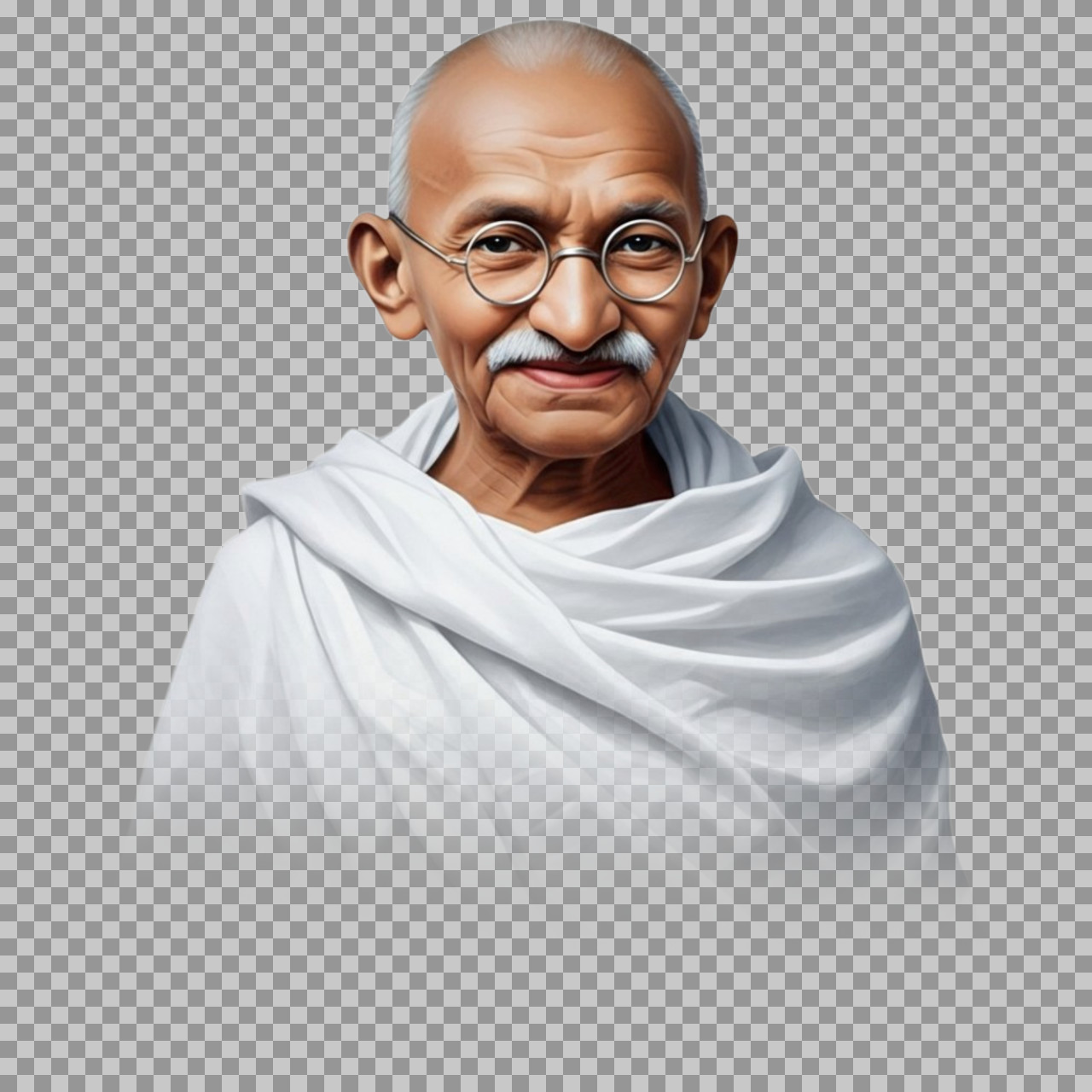 Smiling Mahatma Gandhi Portrait PNG | High-Quality Digital Art...