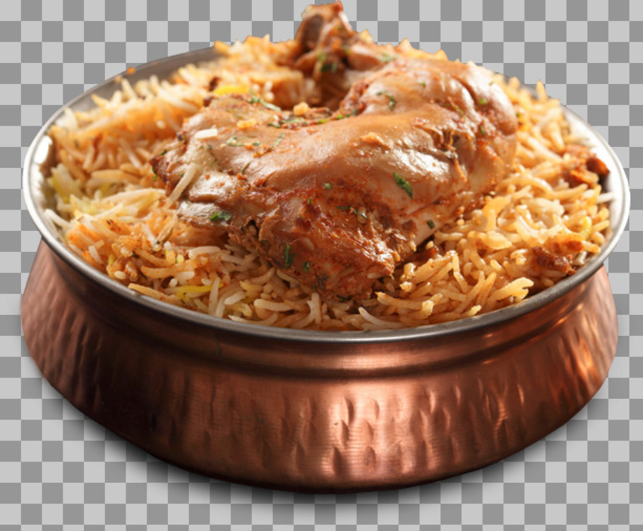 Chicken Biryani PNG | Authentic Indian Dish in Copper Bowl...