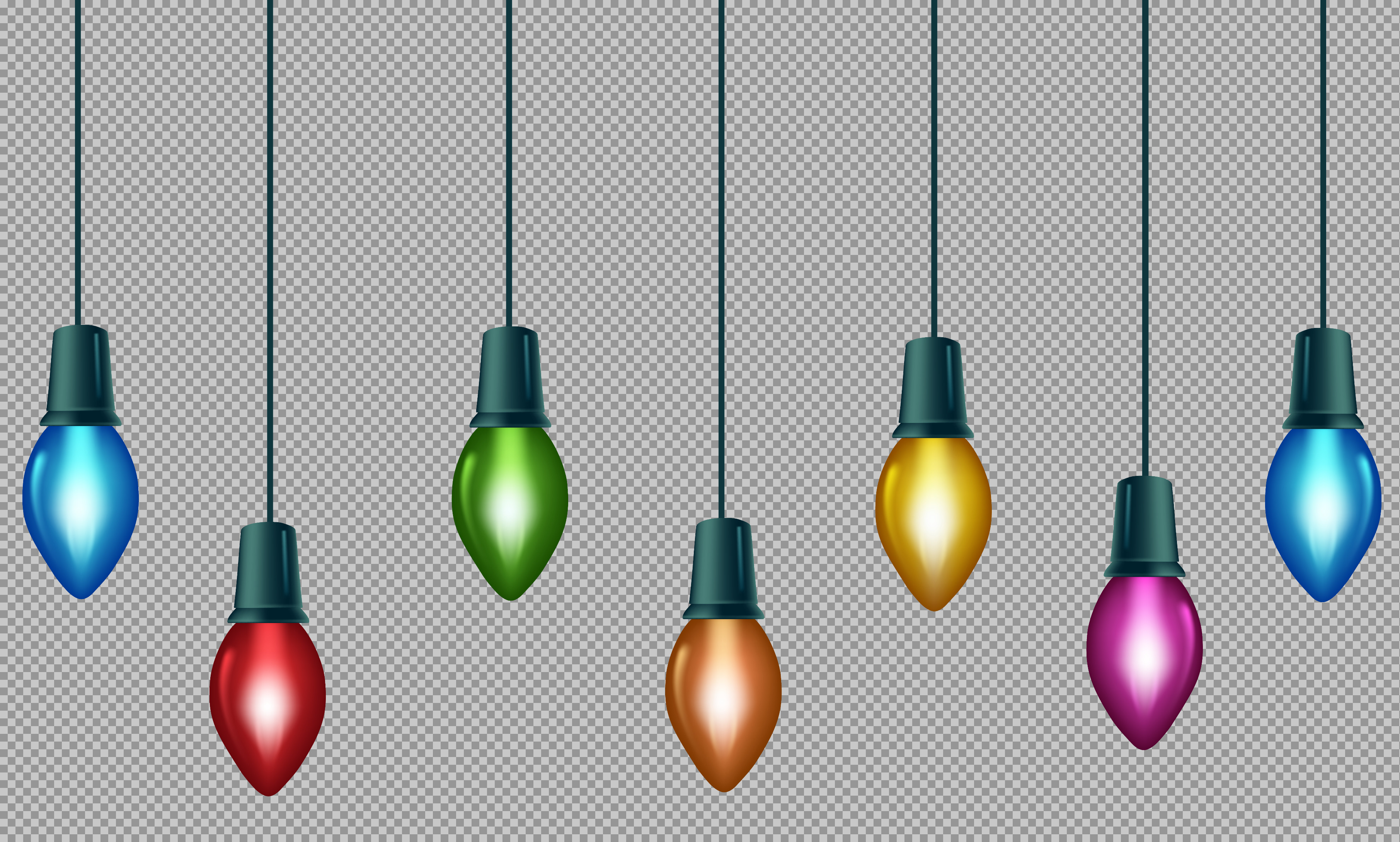 Colorful Hanging Holiday Lights png transpernt images