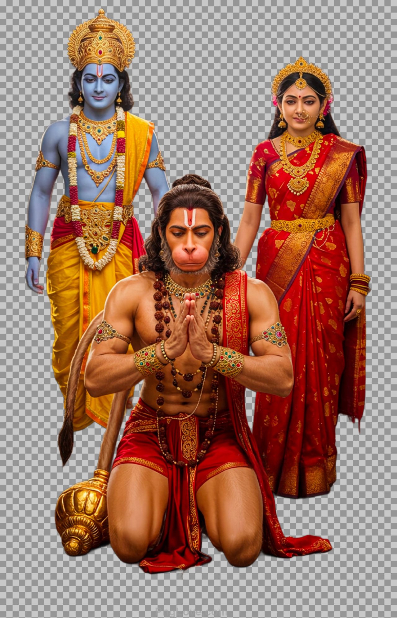Sitaram and Hanuman PNG transparent image