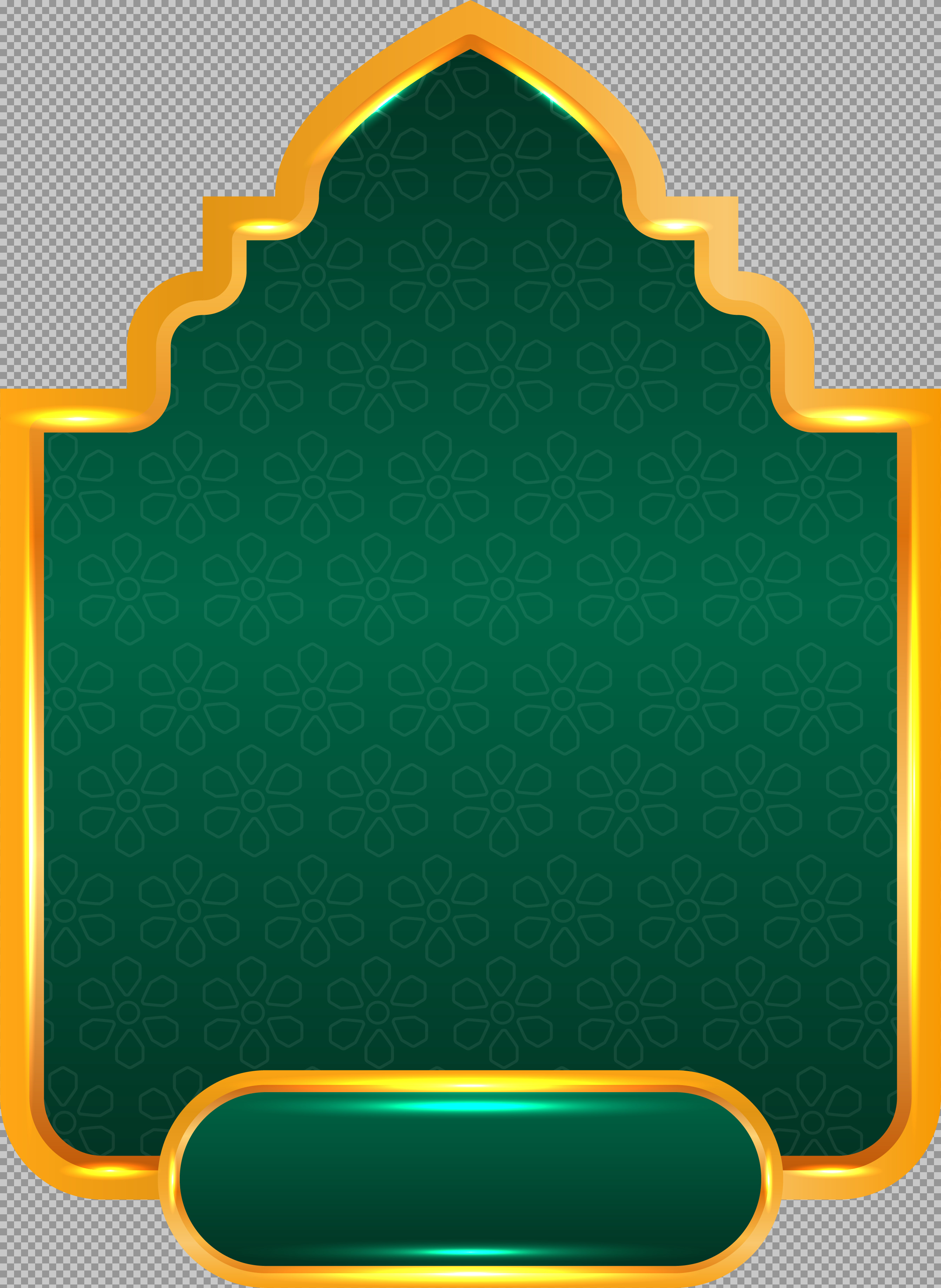 Elegant Islamic Arch Frame PNG | Ramadan & Eid Background