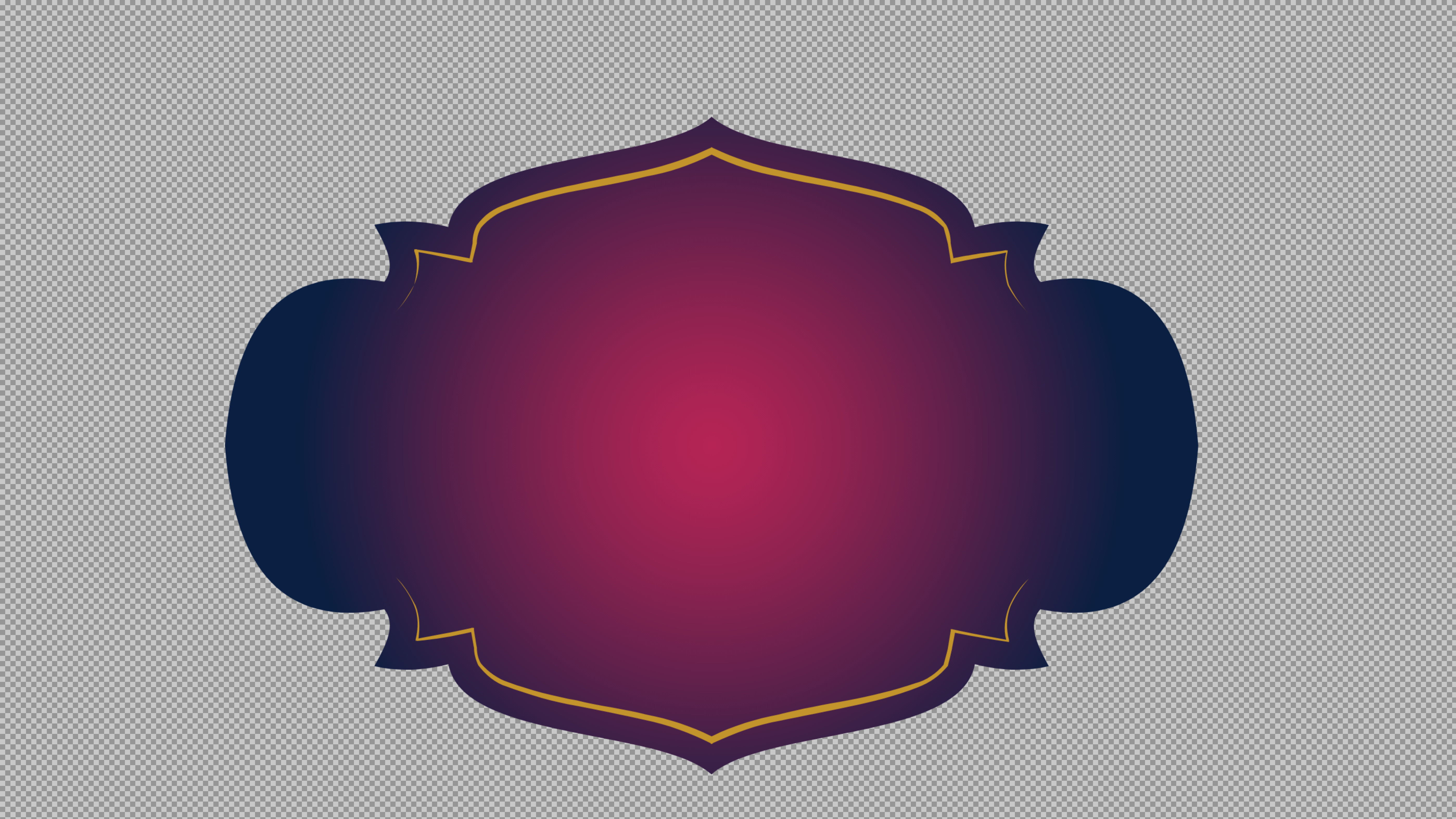 Modern Islamic Frame PNG | Magenta & Blue Gradient Label