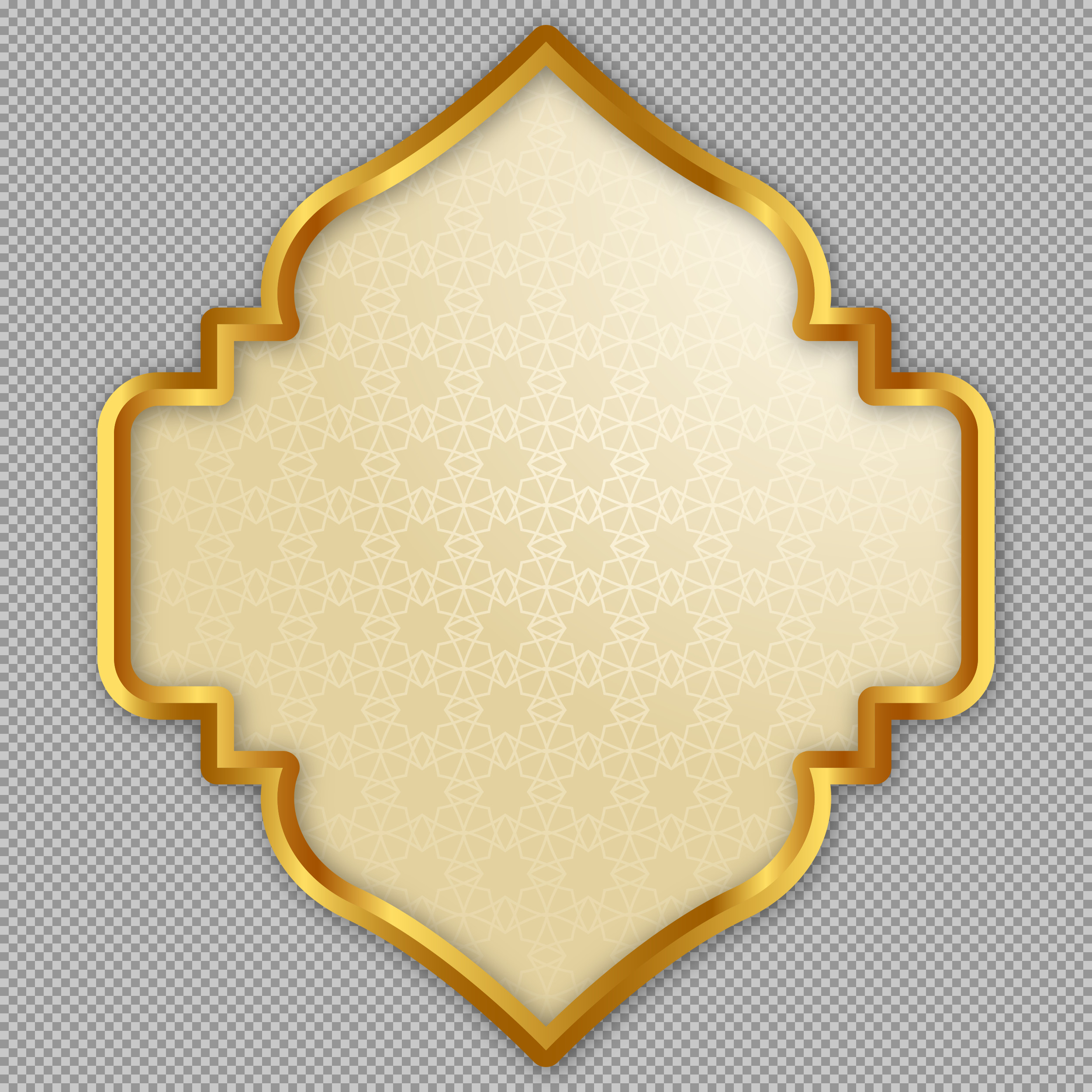 Elegant Golden Islamic Frame | Arabic Style Border PNG...