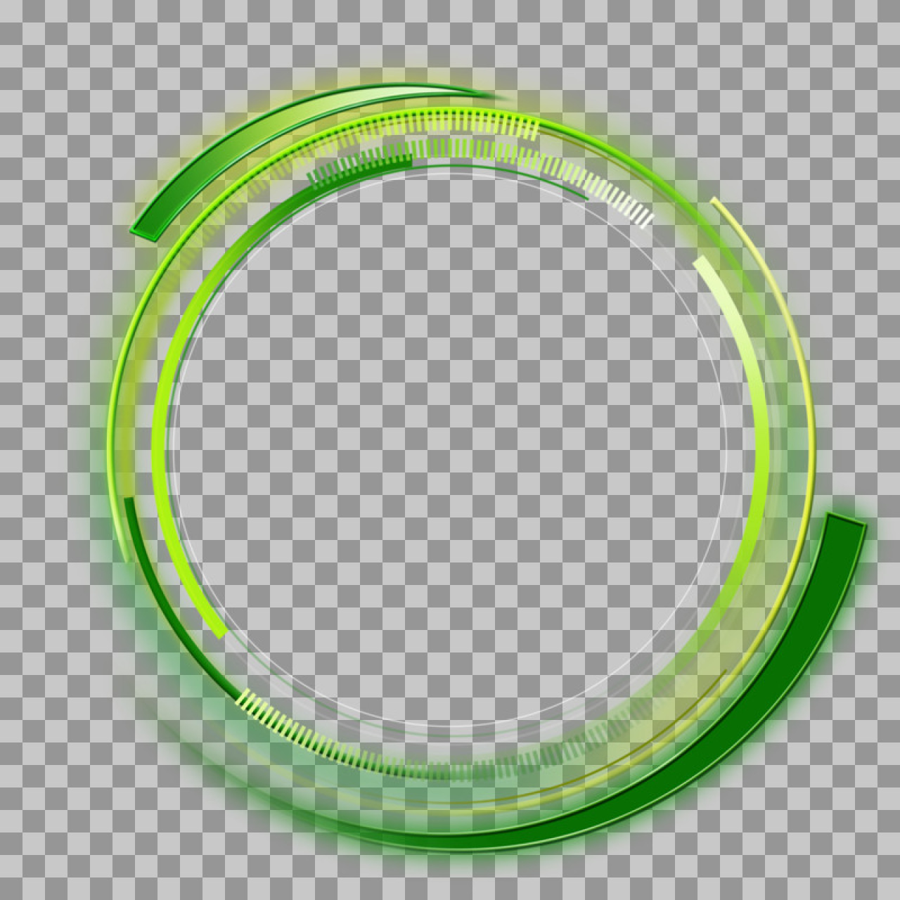 High-Tech Green Circular Frame | Futuristic Sci-Fi PNG