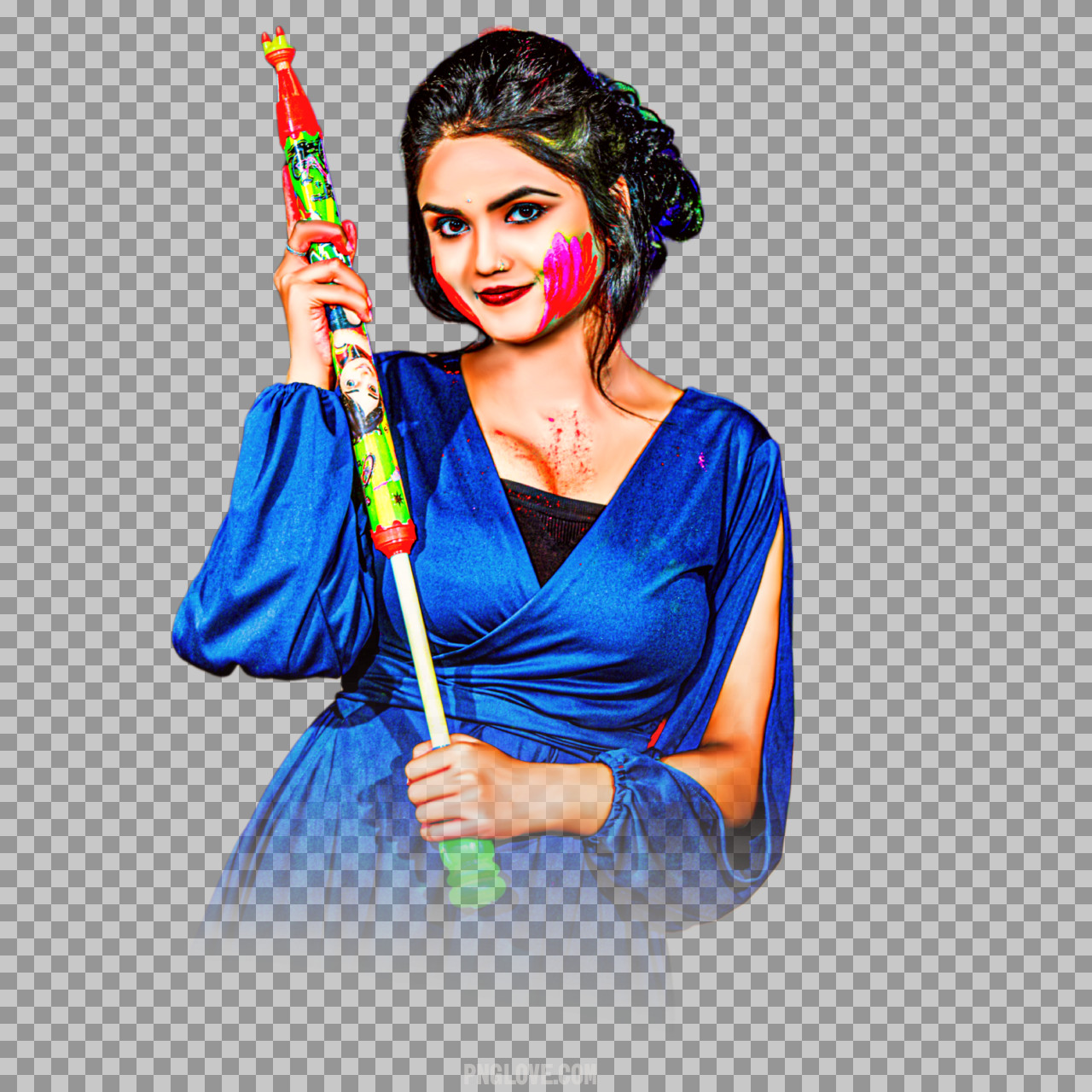 Bhojpuri Actress Holi PNG with Pichkari | Free Transparent Download...