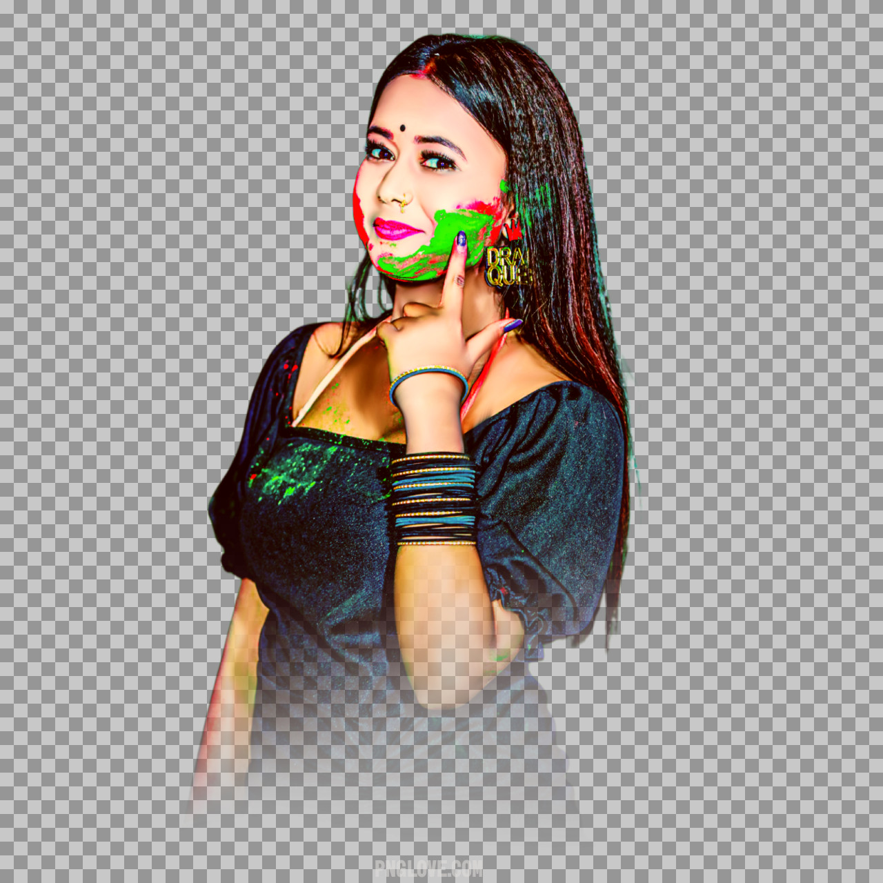 Indian Holi Girl PNG | Free Transparent Download