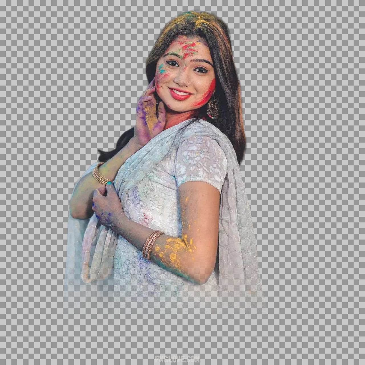 Indian Holi girl PNG transparent image high quality PNG free download
