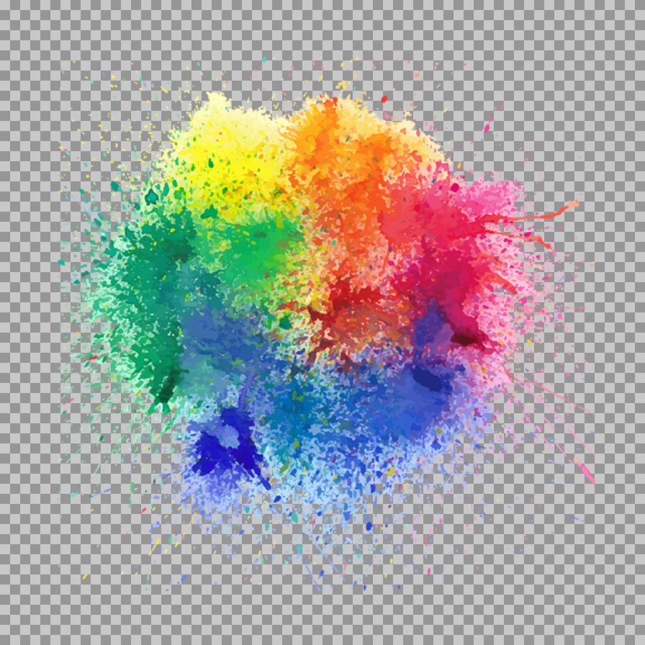 Holi Color Powder Explosion PNG | Rainbow Splash Graphic
