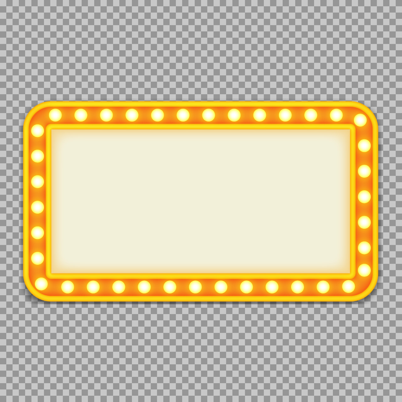 Retro Marquee Sign PNG | Free Glowing Light Box Banner