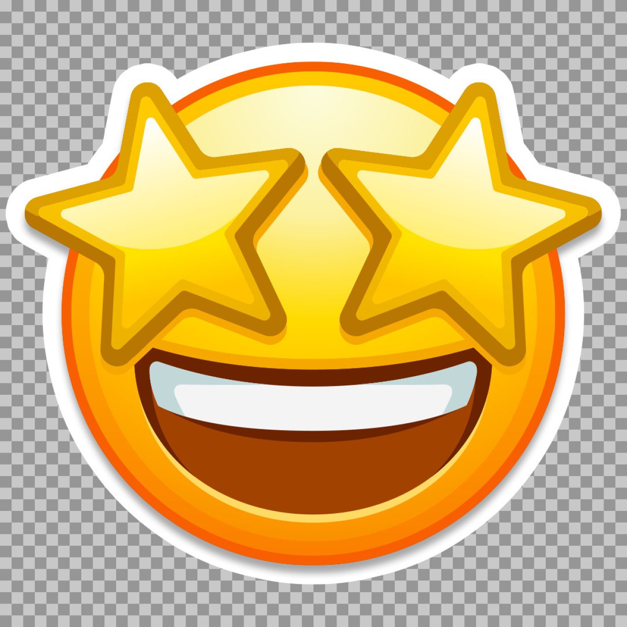 Grinning Face with Star Eyes Emoji PNG image free download...