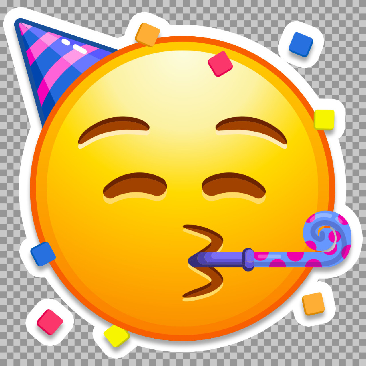 Face with Party Horn and Party Hat Emoji PNG image download