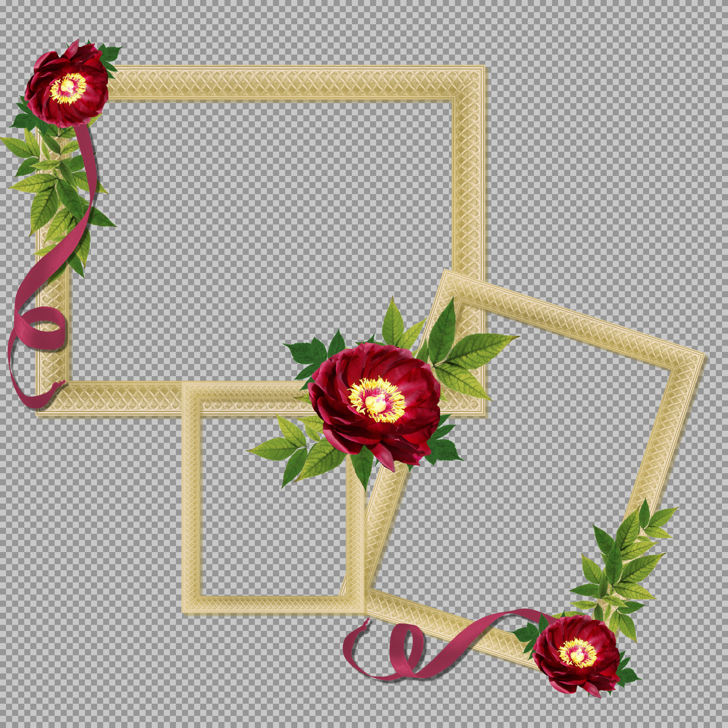 Floral Multi-Photo Collage Frame PNG | Free Download