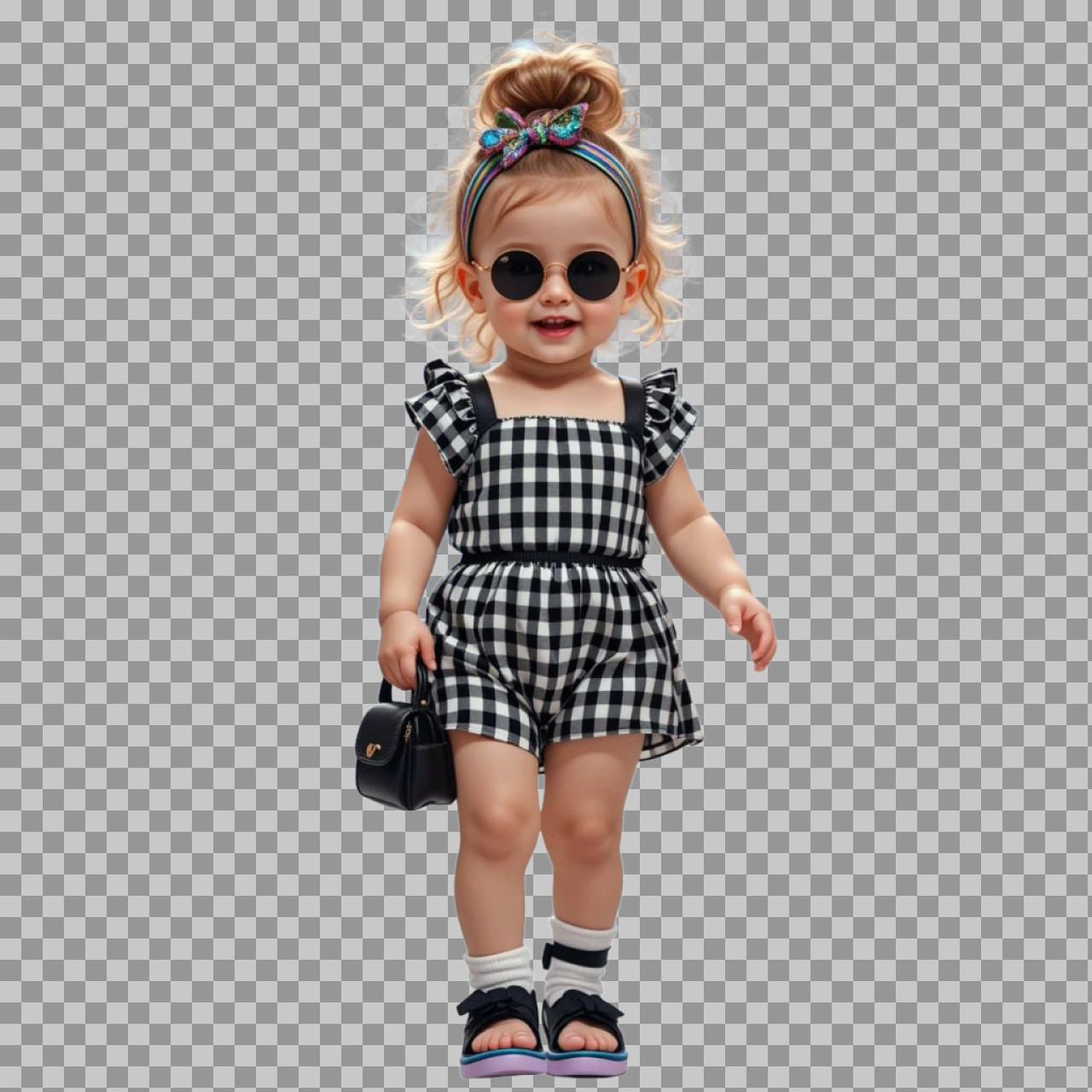 Cute Fashionista Toddler Girl PNG | Free Download