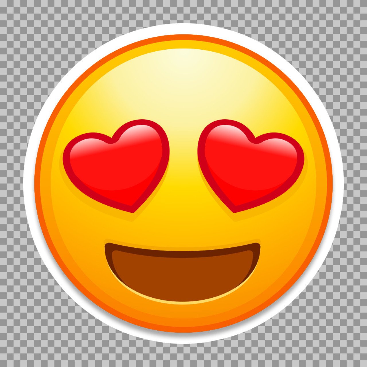 Smiling Face with Heart Shaped Eyes Emoji PNG image...