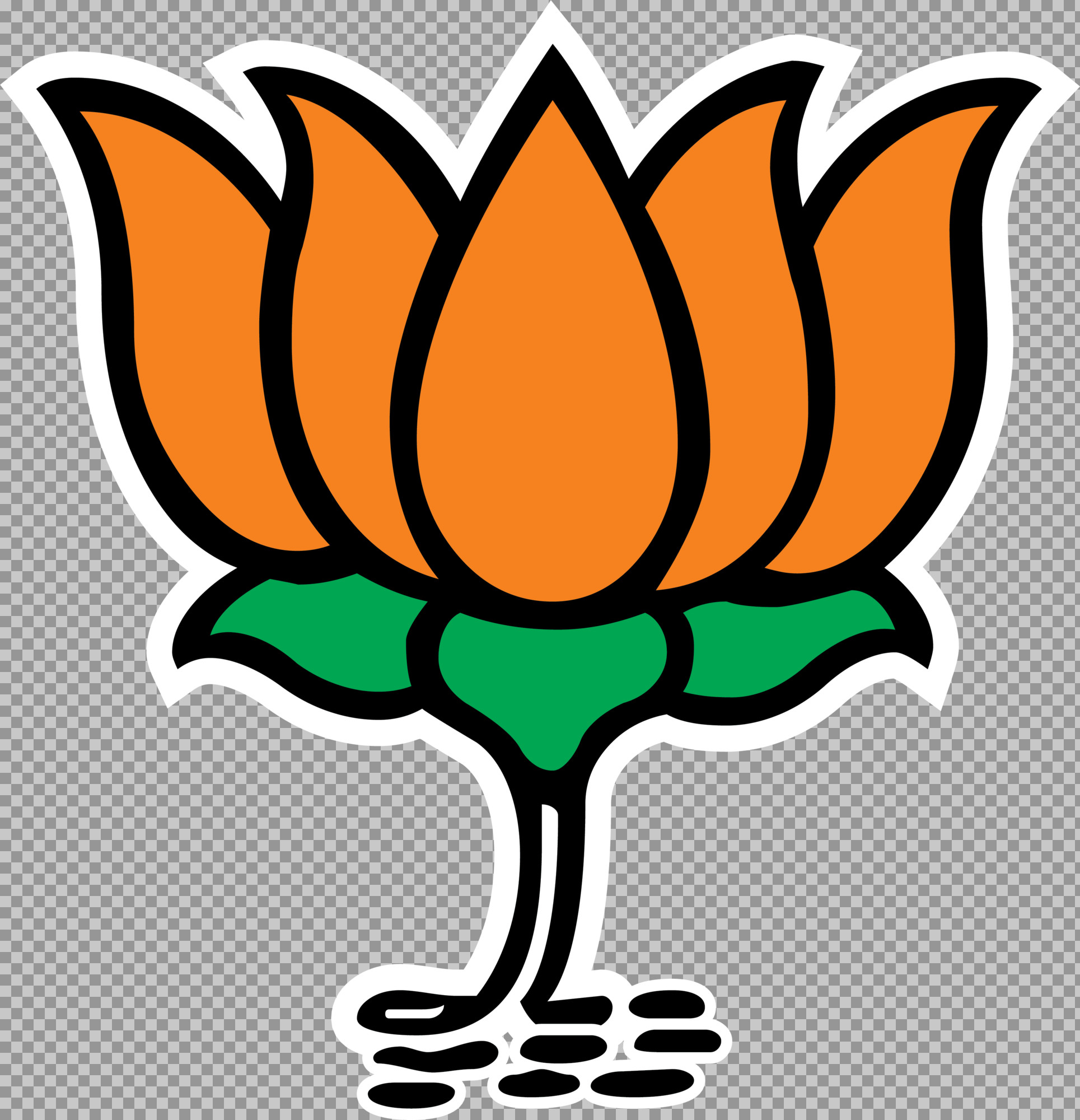 BJP Lotus Logo Sticker PNG | Indian Political Symbol...