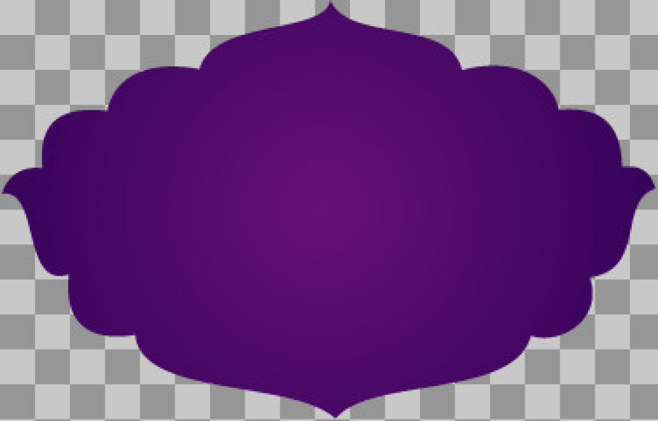 Purple Banner Shape PNG | Free Ornate Graphic for Editing