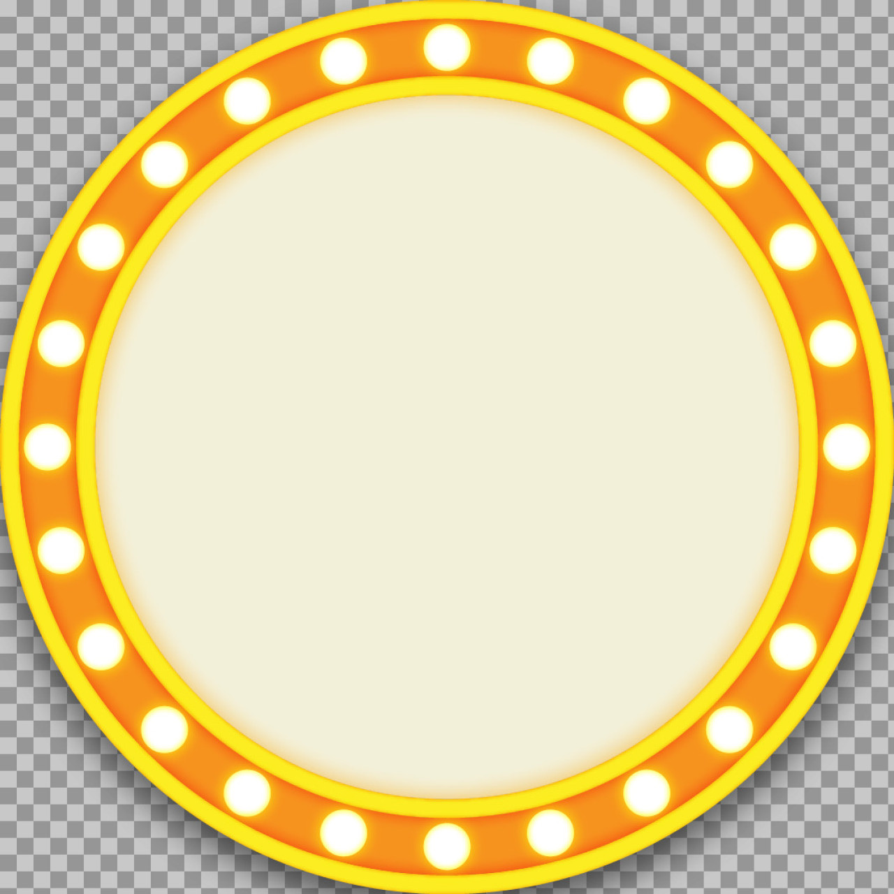 Free Marquee Light Bulb Circle Frame PNG