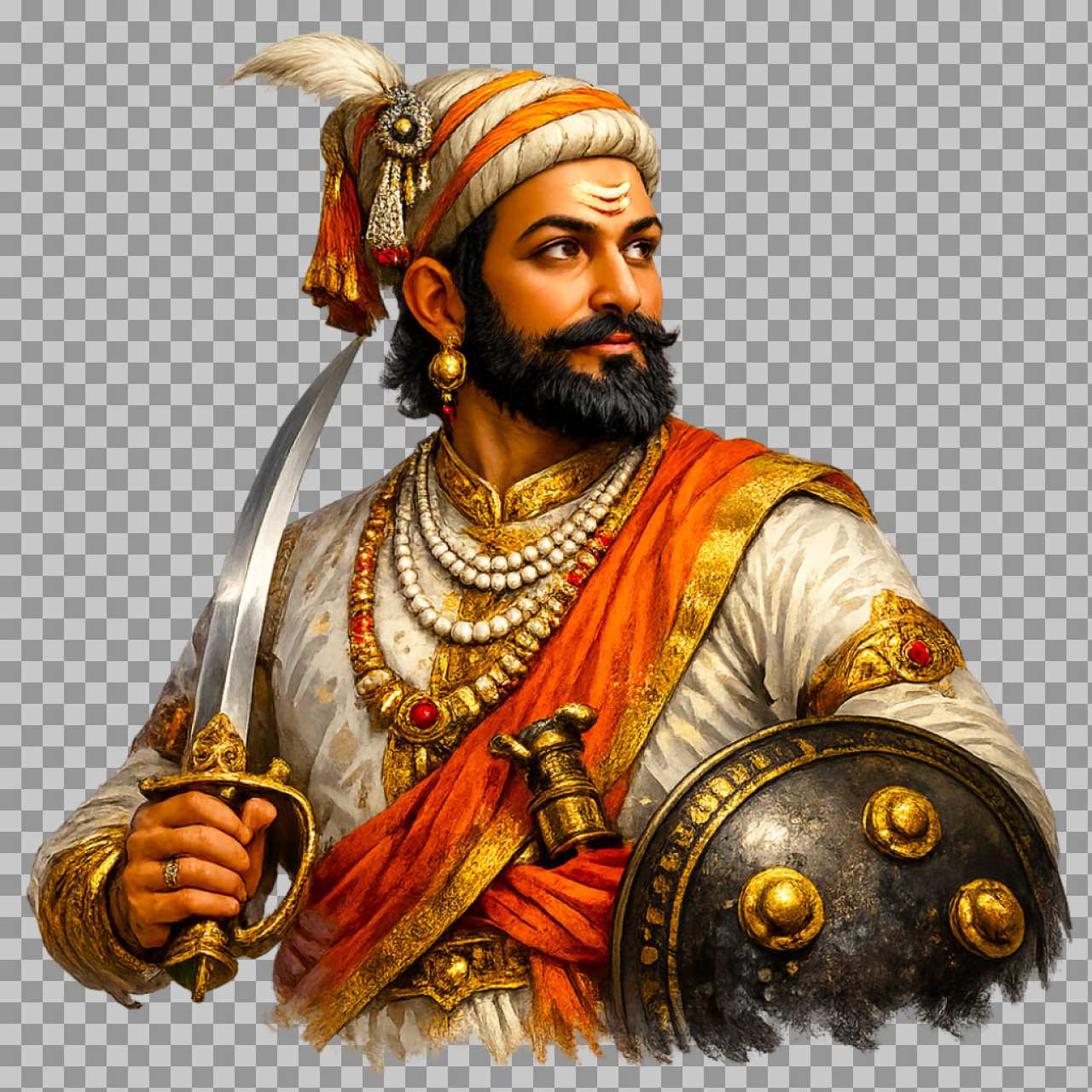 Chhatrapati Shivaji Maharaj PNG | HD Portrait of Maratha King