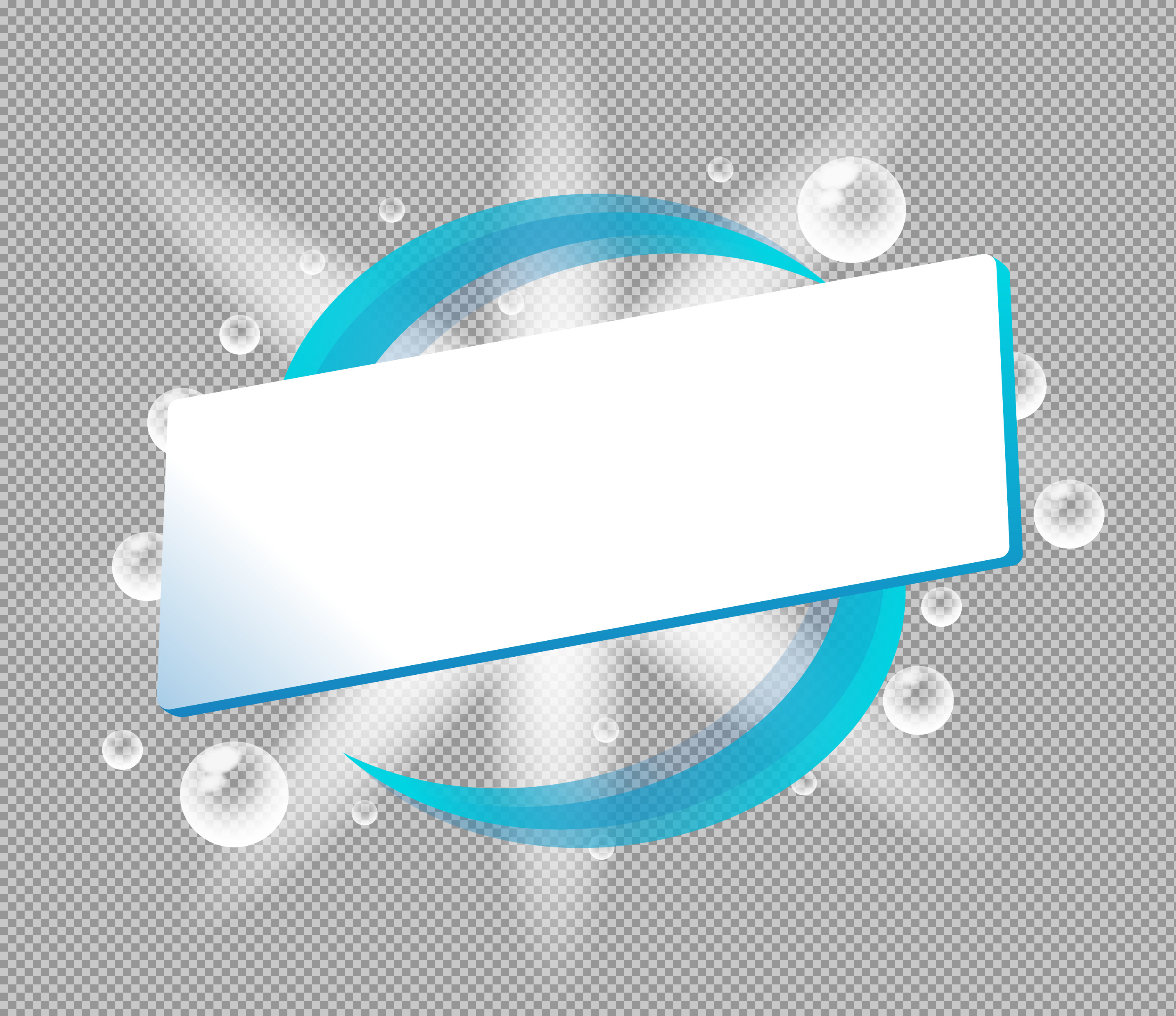 Modern Blue Abstract Banner | Graphic Title Frame PNG