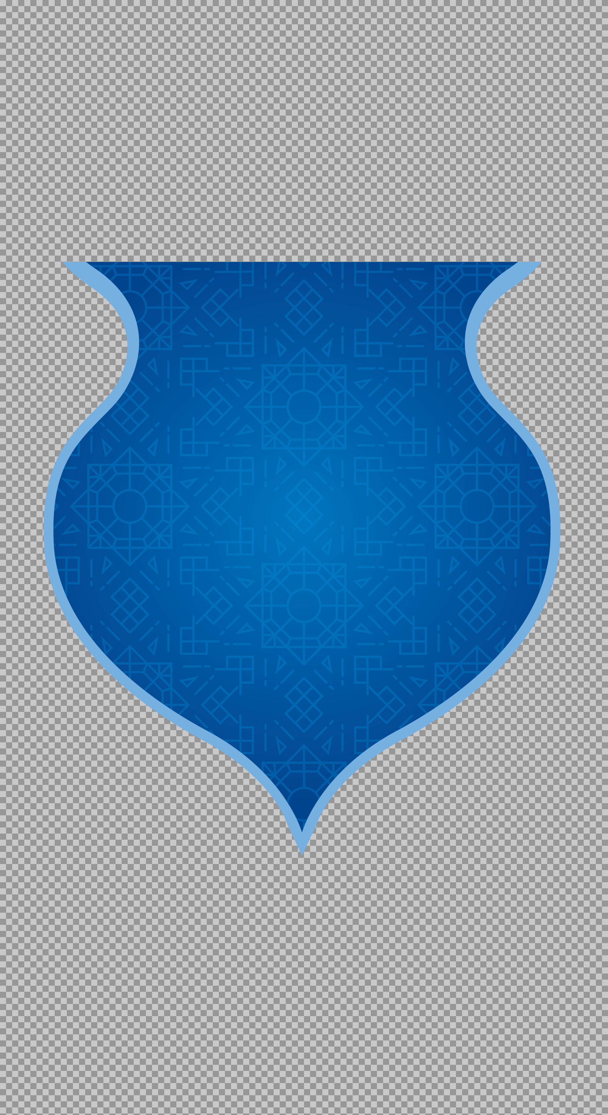 Blue Islamic Pattern Shield PNG | Geometric Crest & Emblem
