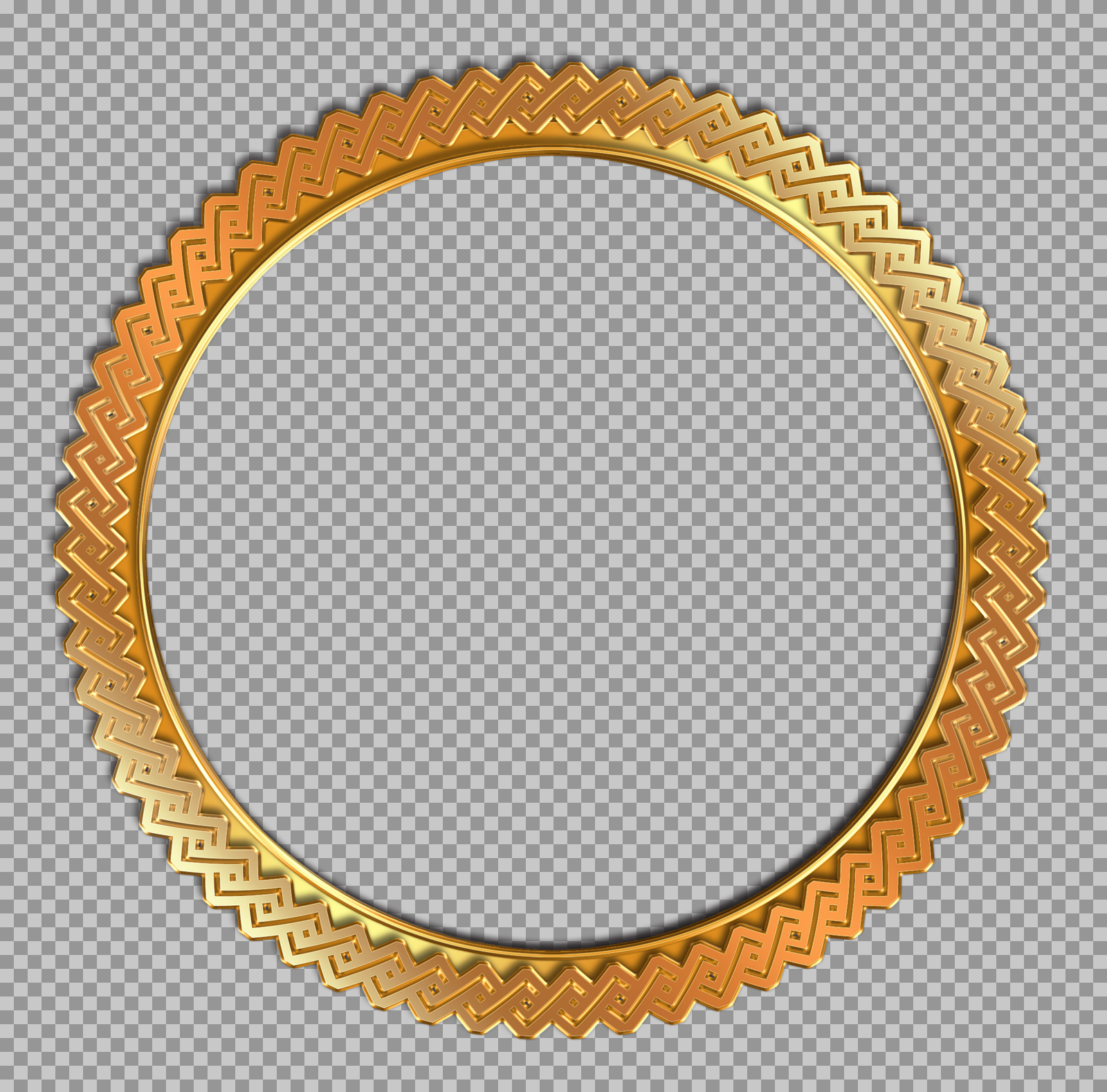 Ornate Gold Circle Frame PNG | Transparent Background