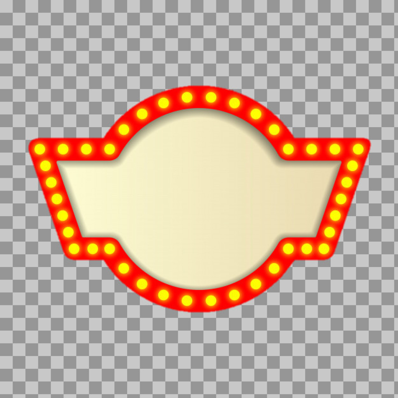 Retro Marquee Sign PNG | Transparent Light Bulb Banner