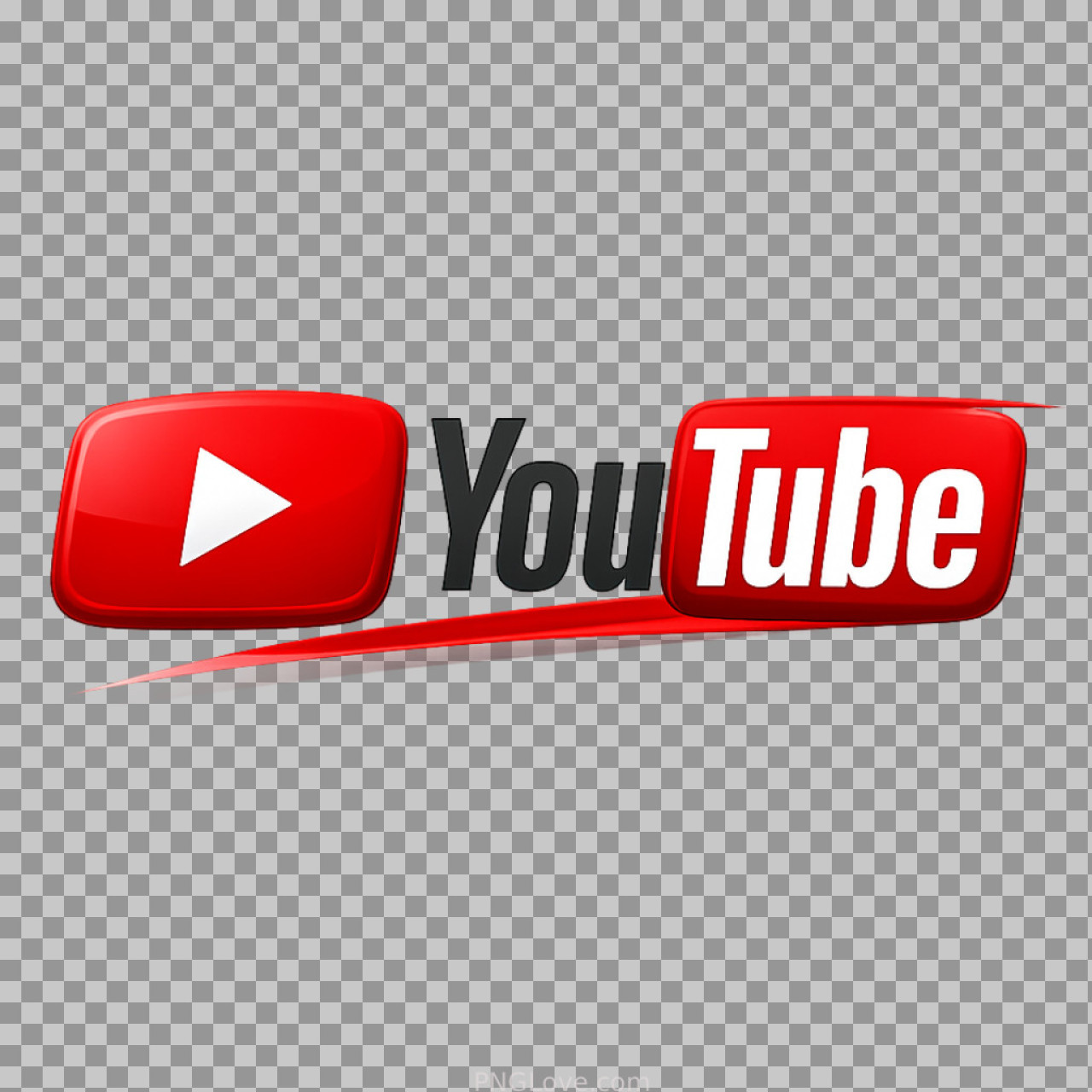 Stylized YouTube Logo PNG with Red Swoosh | Free Download