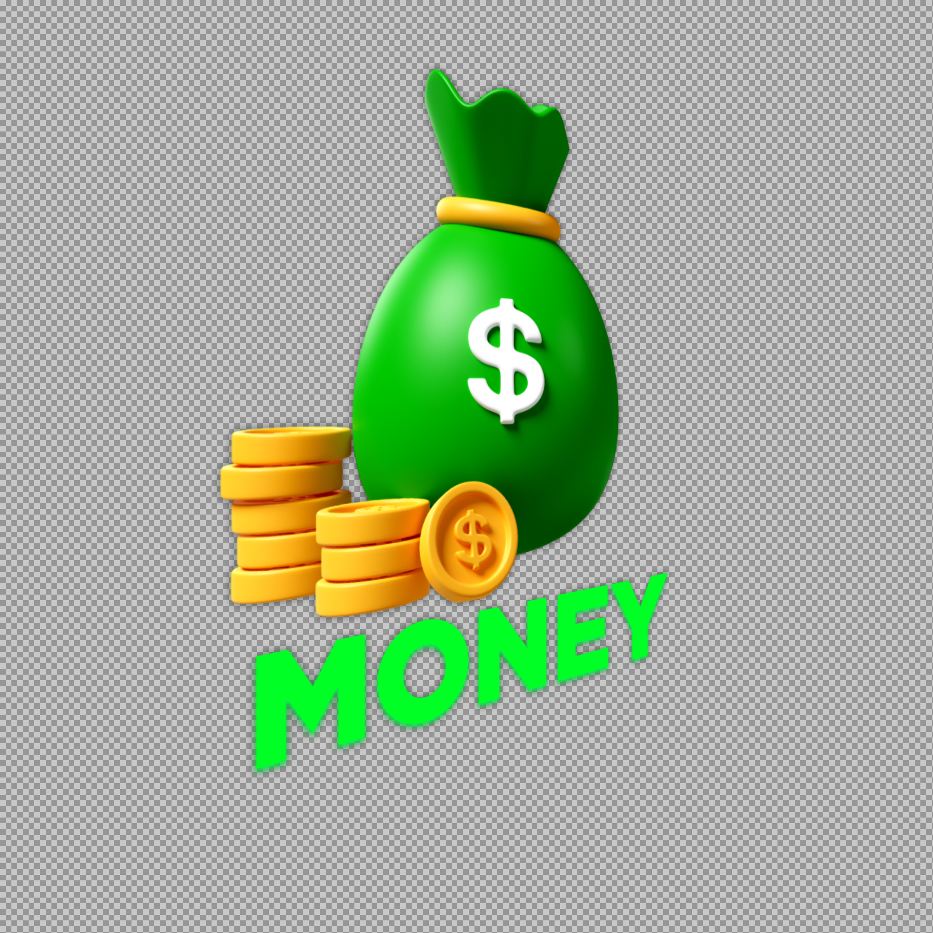 3D Money Bag PNG | Free Finance & Coins Icon
