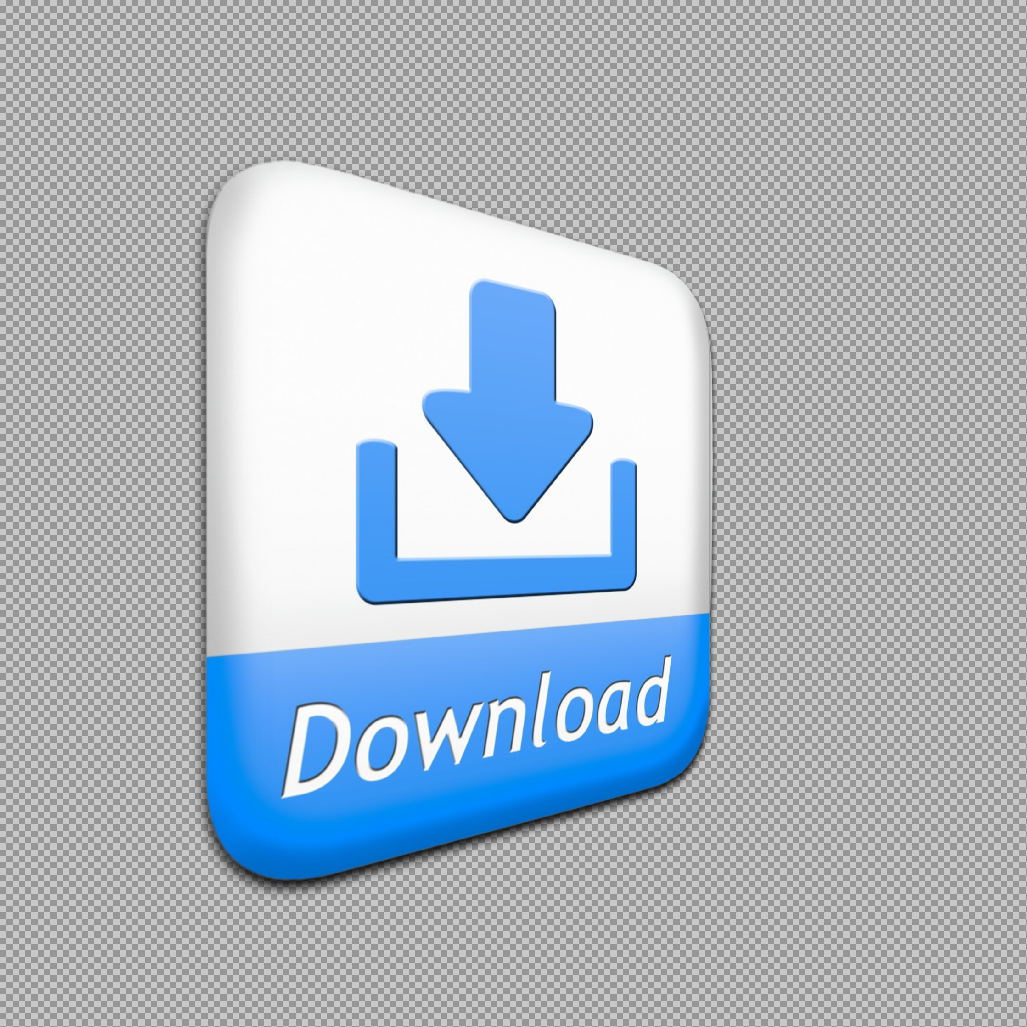 Free 3D Download Button PNG | Glossy Blue Web Icon
