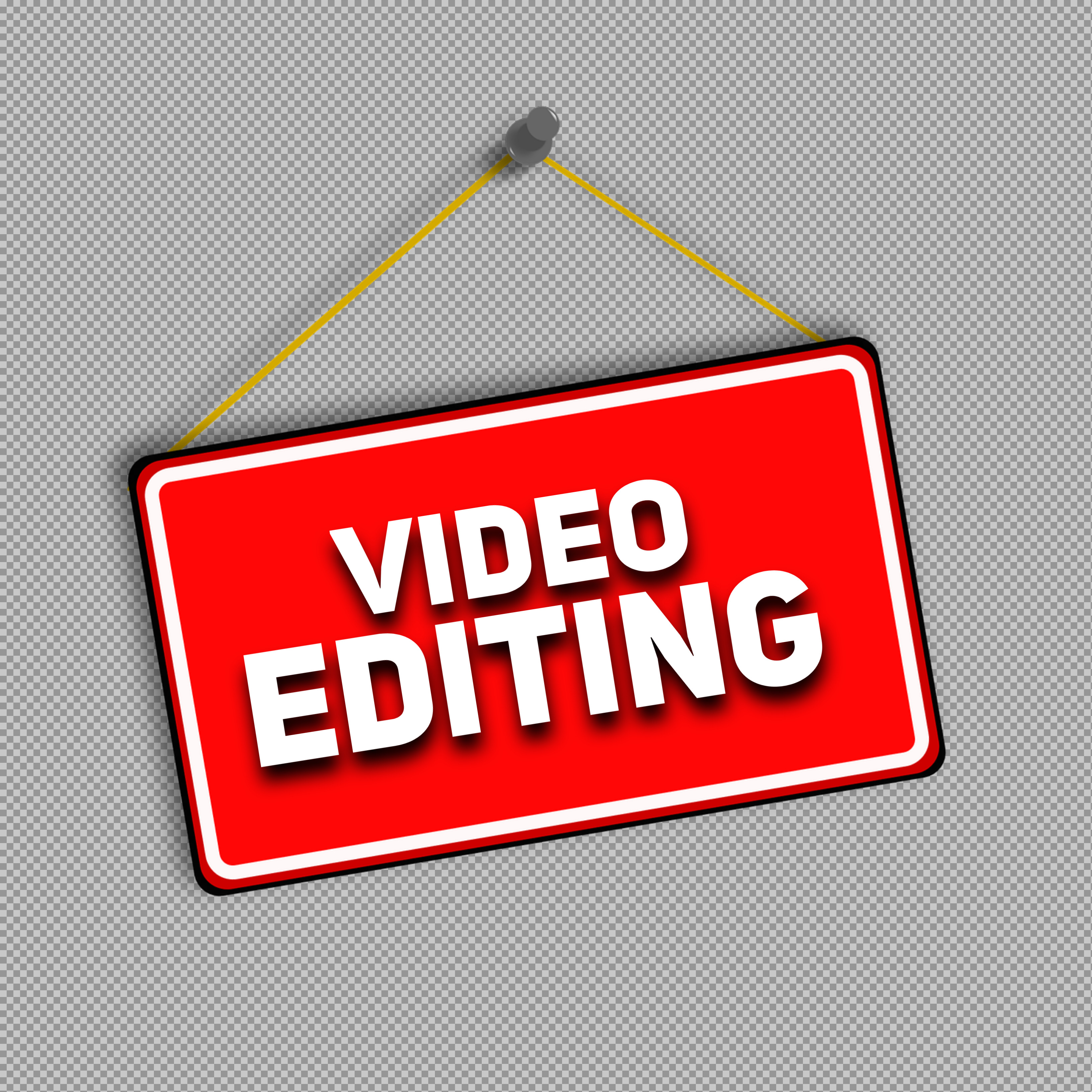 Free "Video Editing" Sign PNG | Hanging Graphic