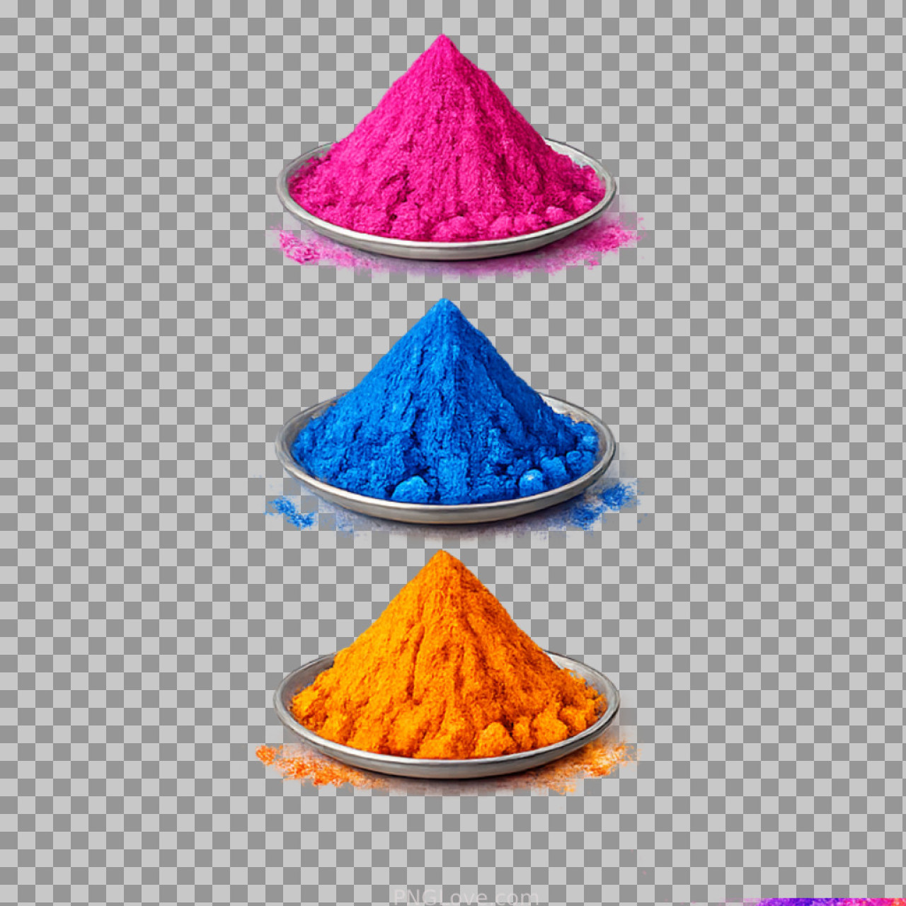 Holi Gulal Powder PNG | Free Pink, Blue & Orange Color Image