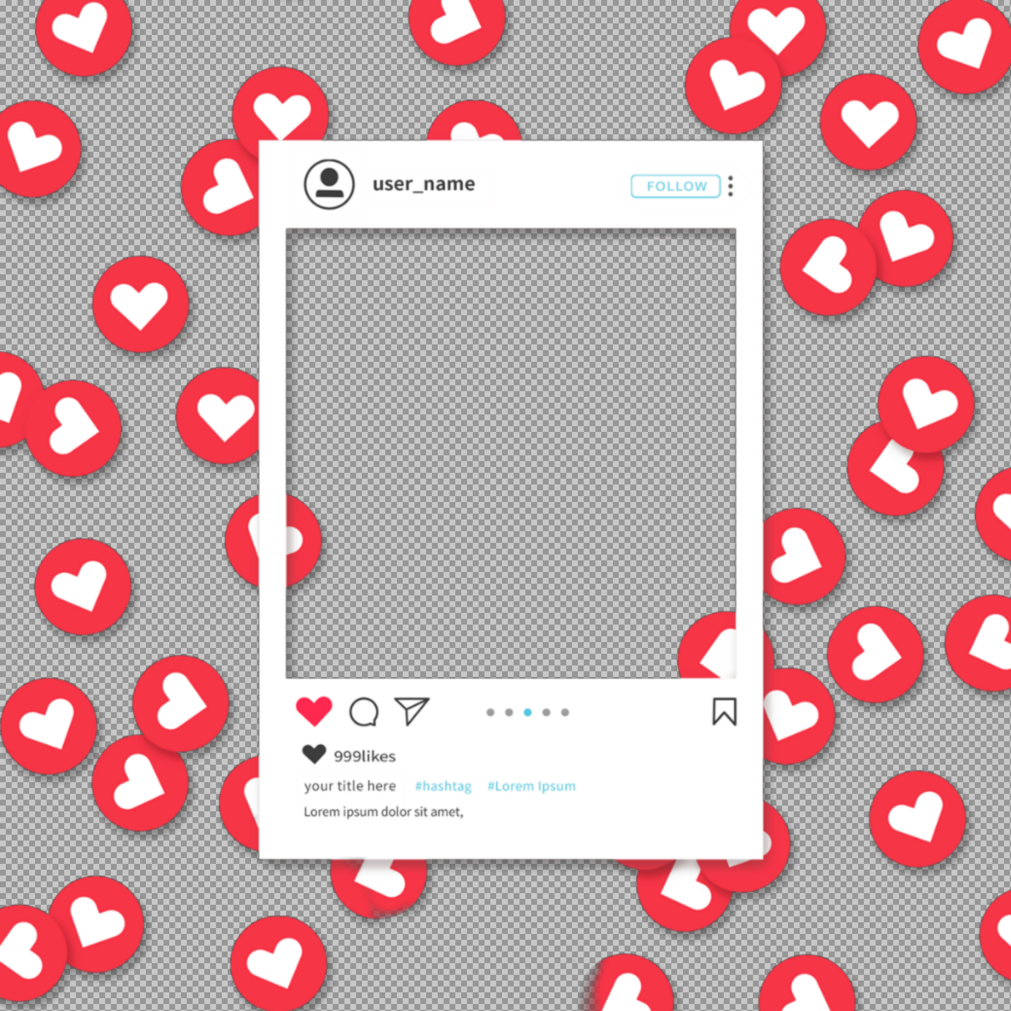 Social Media Post Mockup PNG | Free Instagram Frame Template