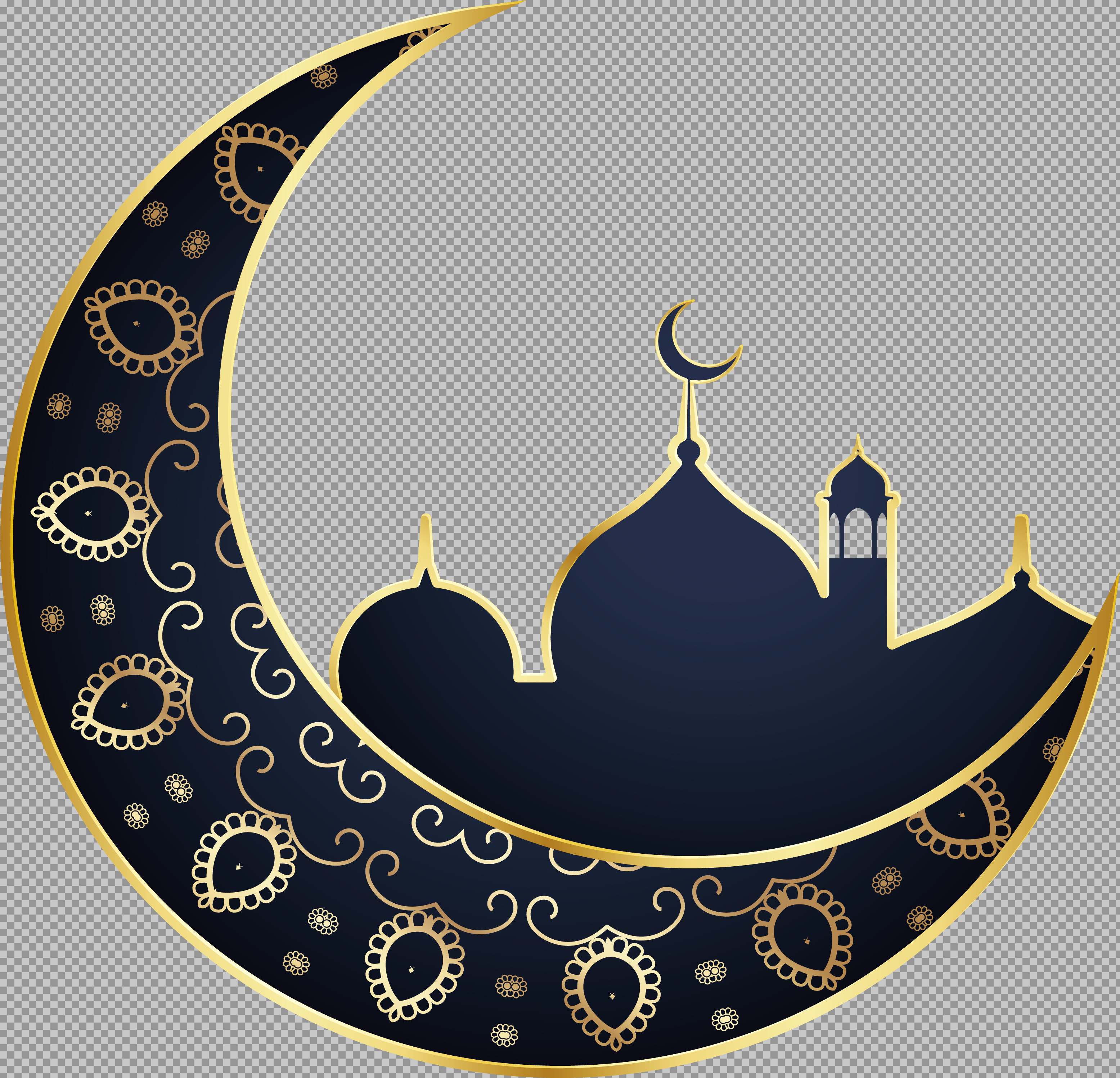 Free Islamic Crescent Moon & Mosque PNG | Ramadan & Eid