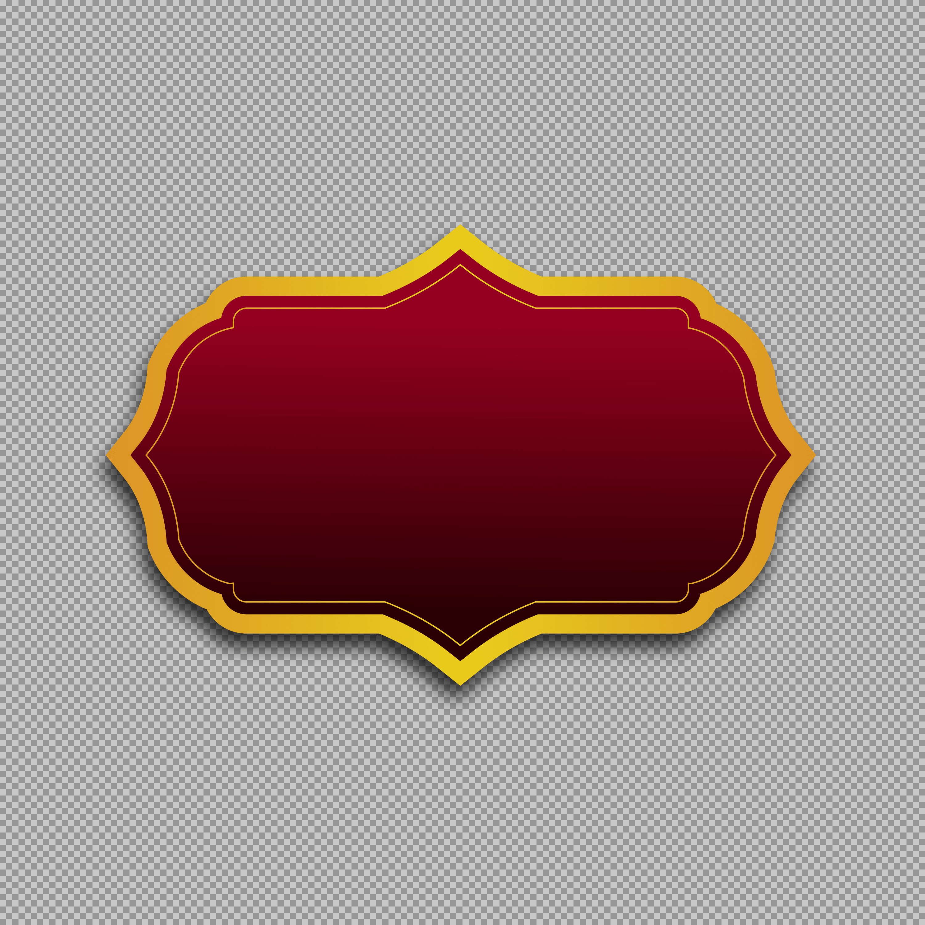 Elegant Red and Gold Islamic Frame PNG | Free Download