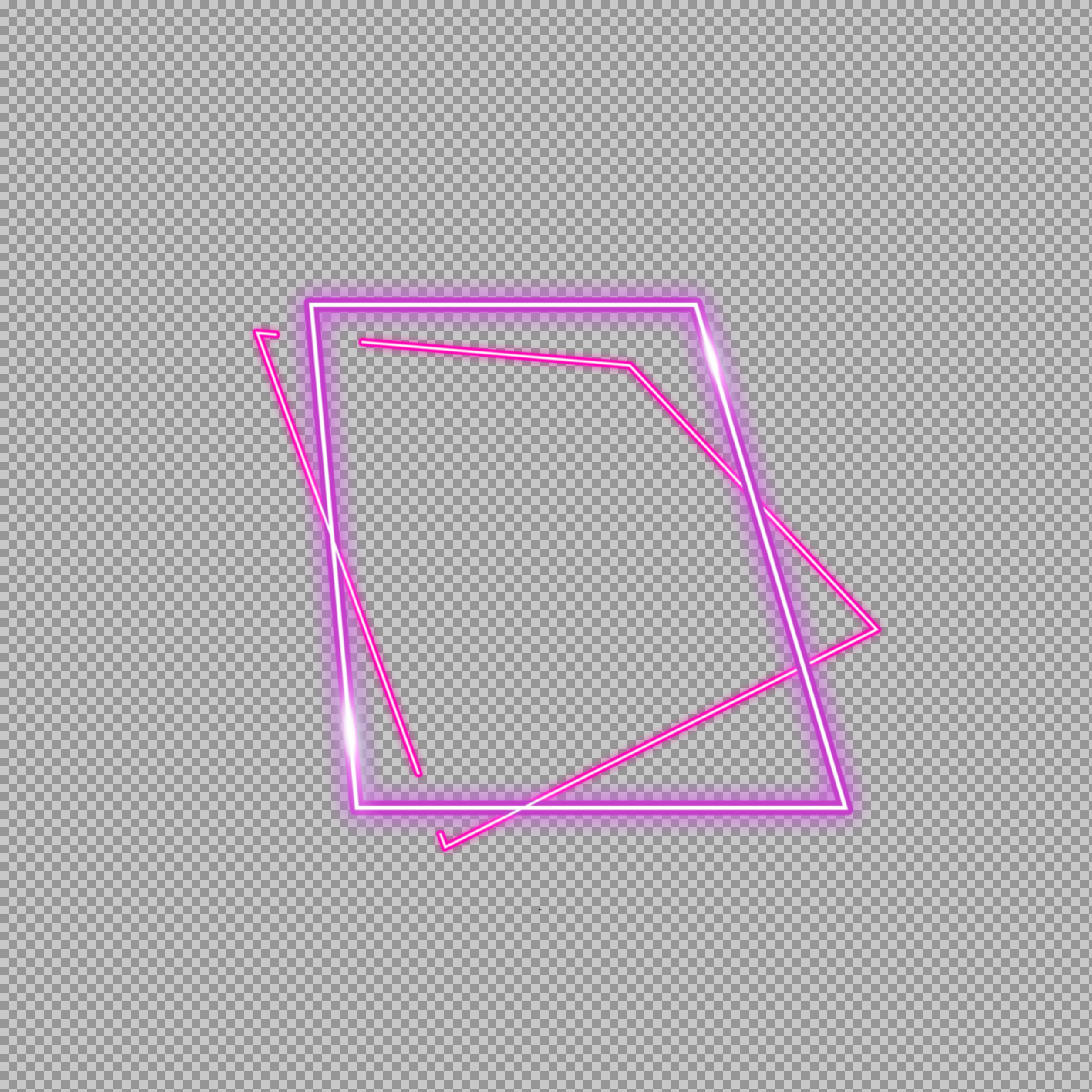 Layered Neon Frame PNG | Pink & Purple Glowing Border