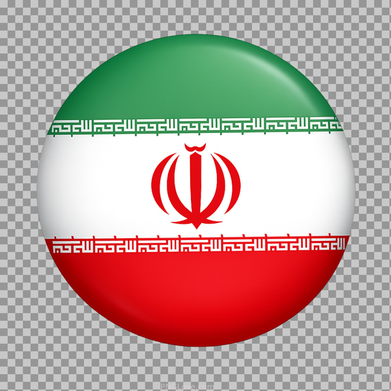Iran Flag Badge PNG | Glossy 3D Circle Icon...