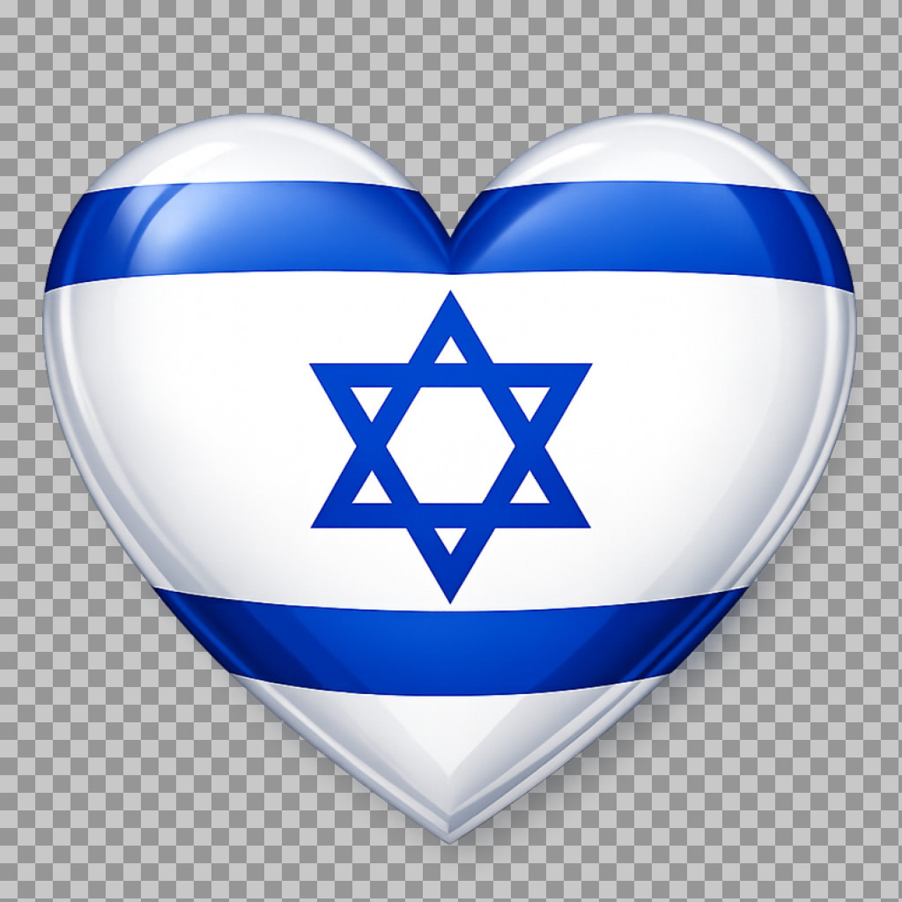 Israel Flag Heart PNG | Glossy 3D National Icon...