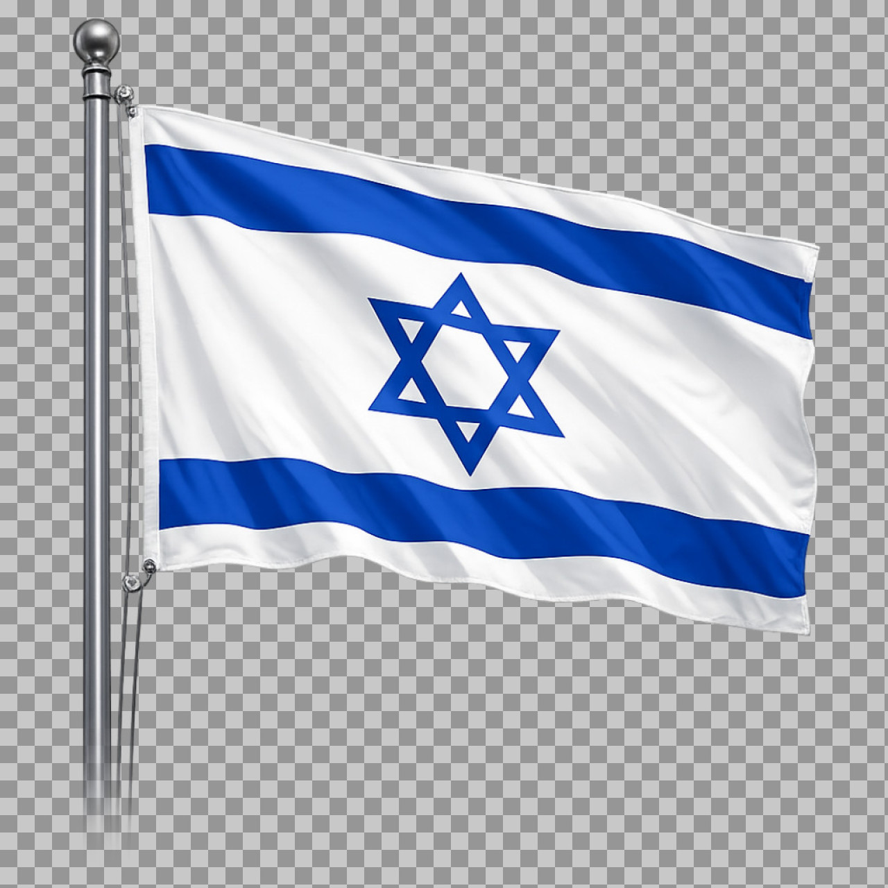 Israeli Flag PNG Free | Realistic 3D Render on Pole...
