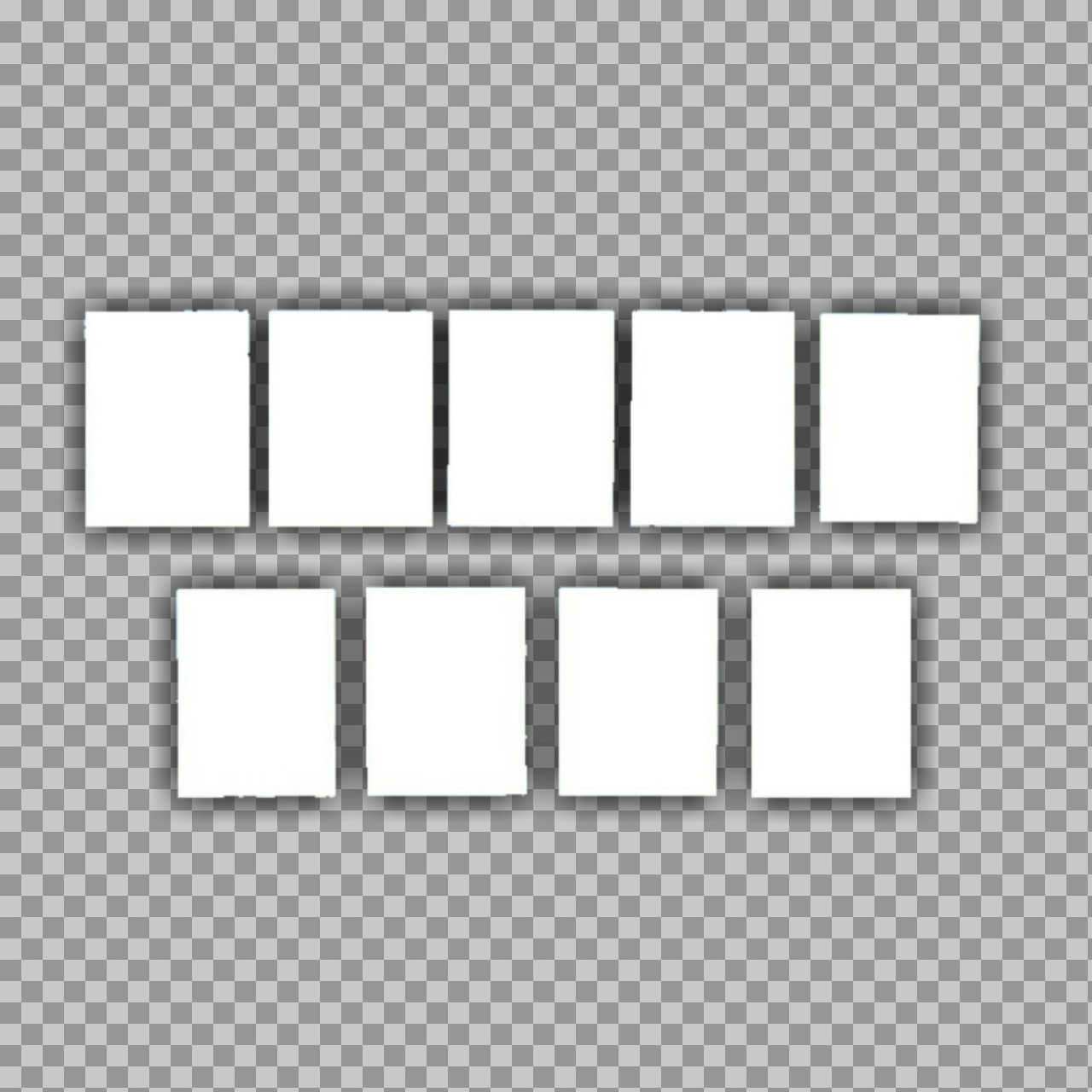 10 Blank Photo Frames PNG | Collage Grid Template