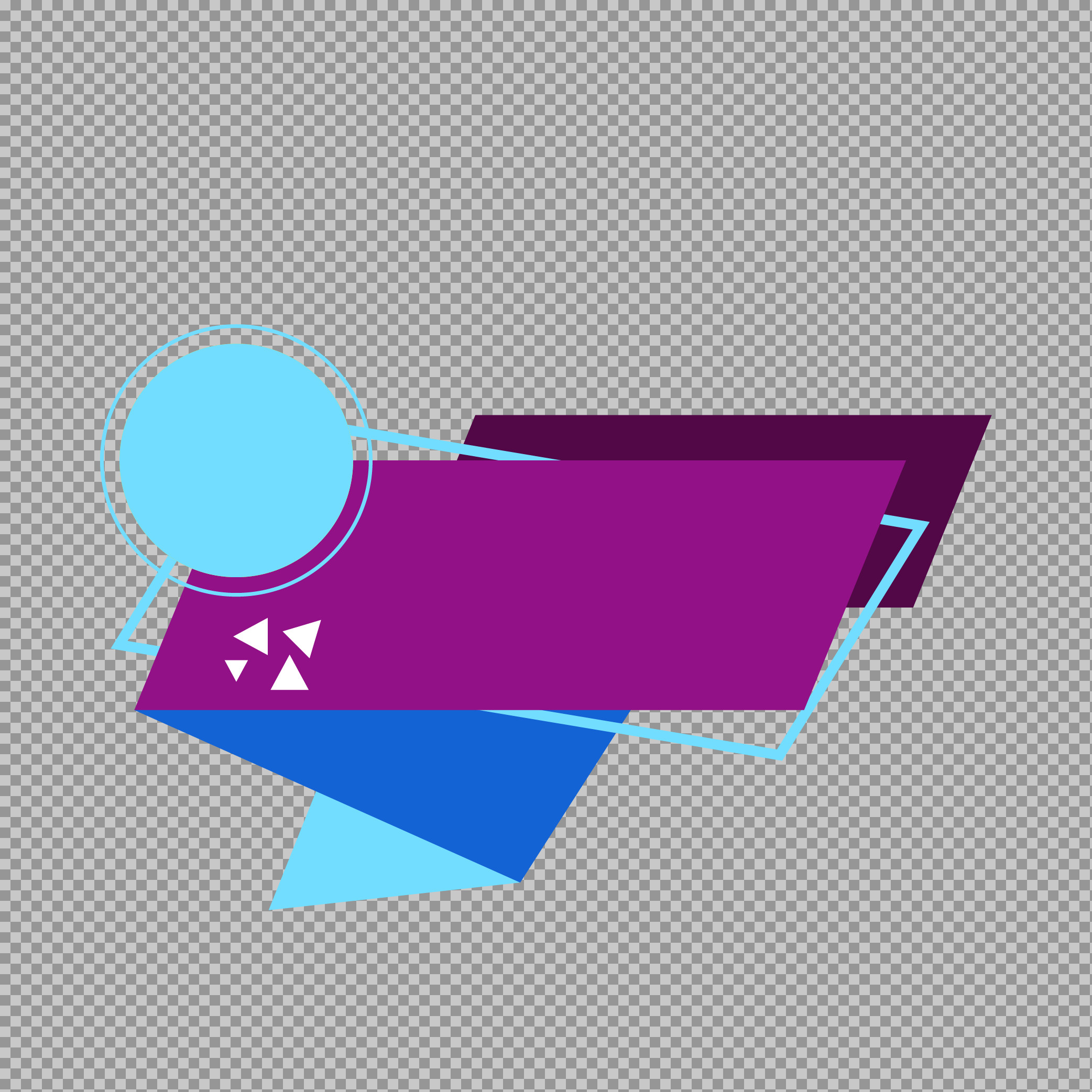 Free Geometric Text Box PNG | Abstract Title Frame