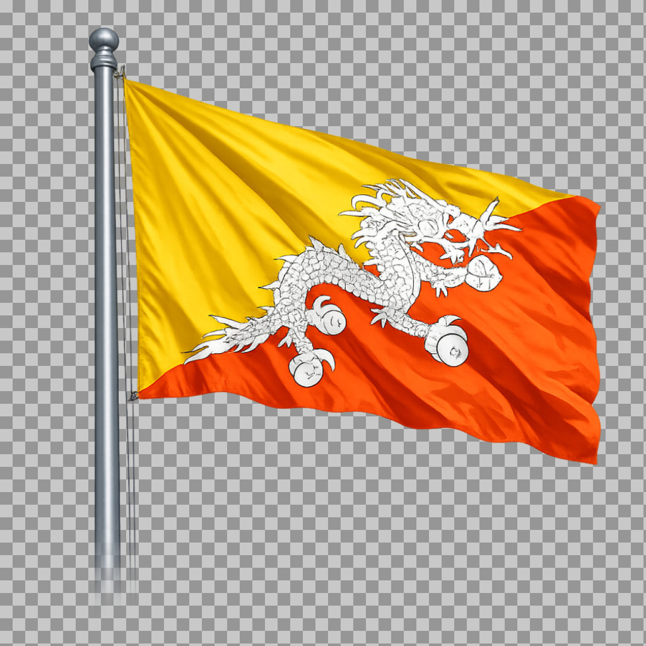 Waving Flag of Bhutan PNG | High-Quality National Flag...