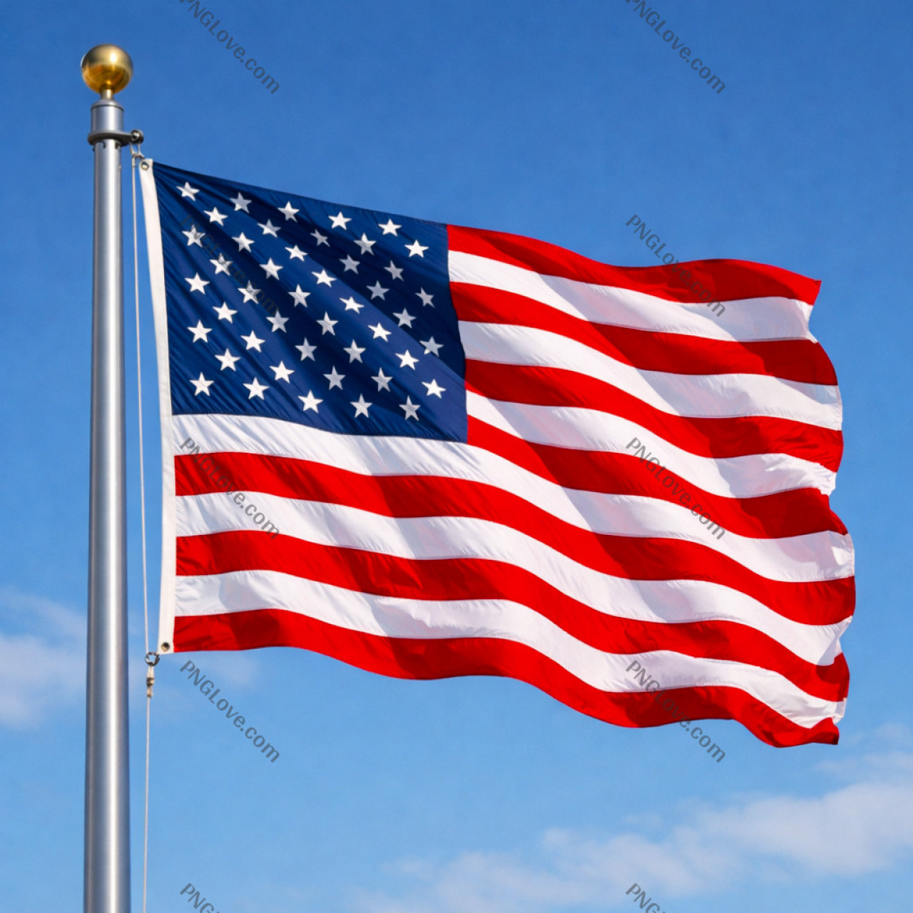Waving American Flag Photo Free | Stock Image of USA Flag & Blue Sky...