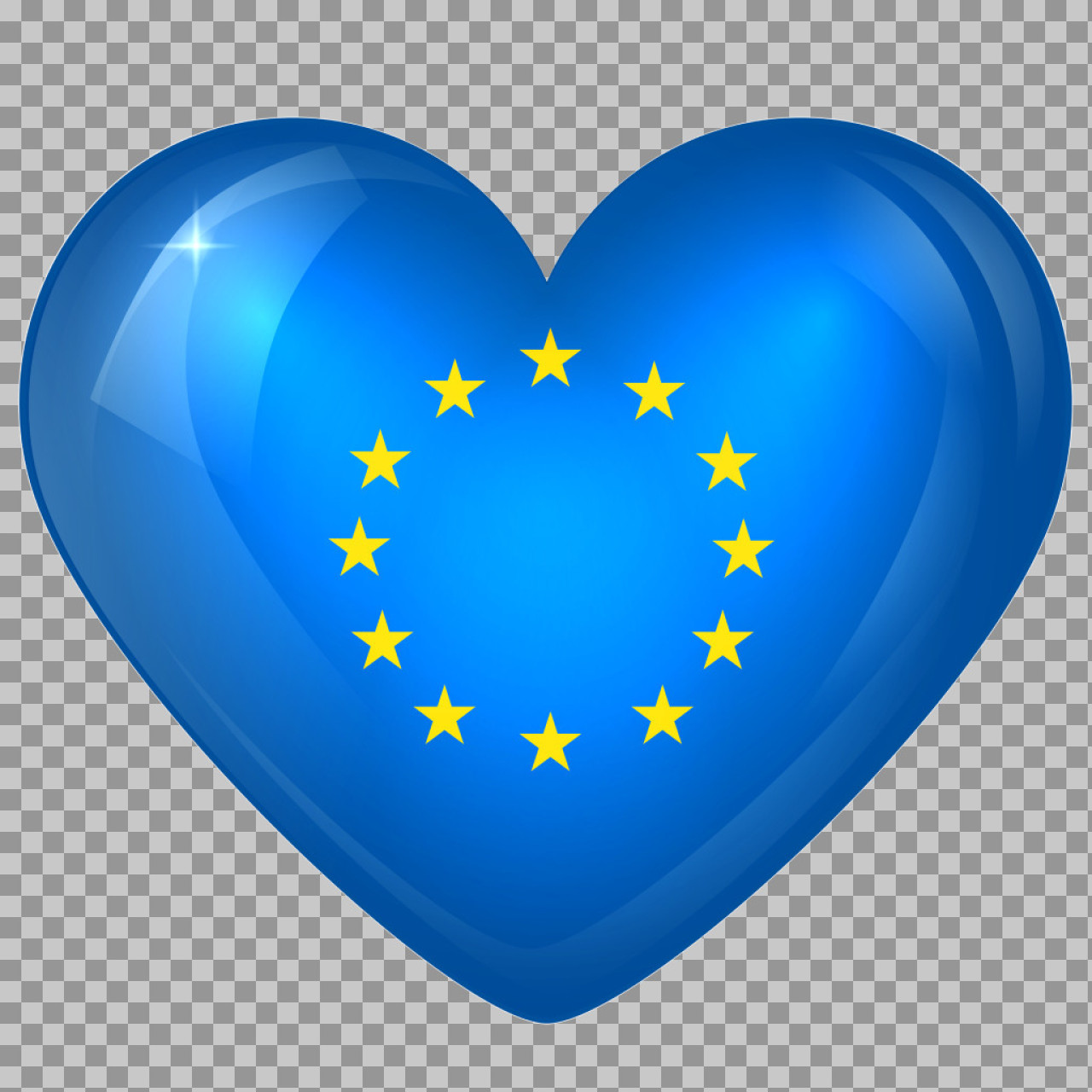 European Union Flag Heart PNG | Free Glossy EU Icon...