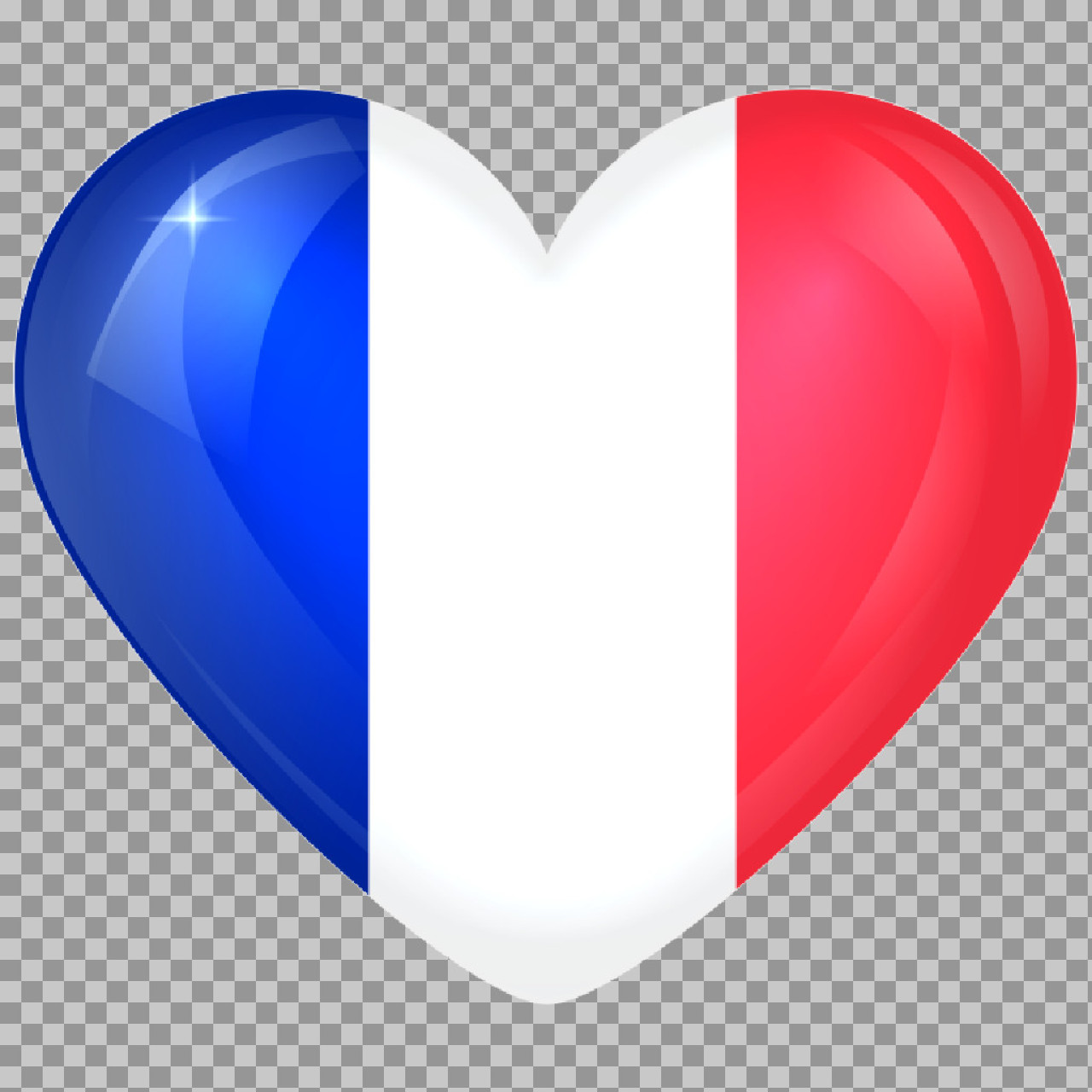 French Flag Heart PNG | Free Glossy French Icon