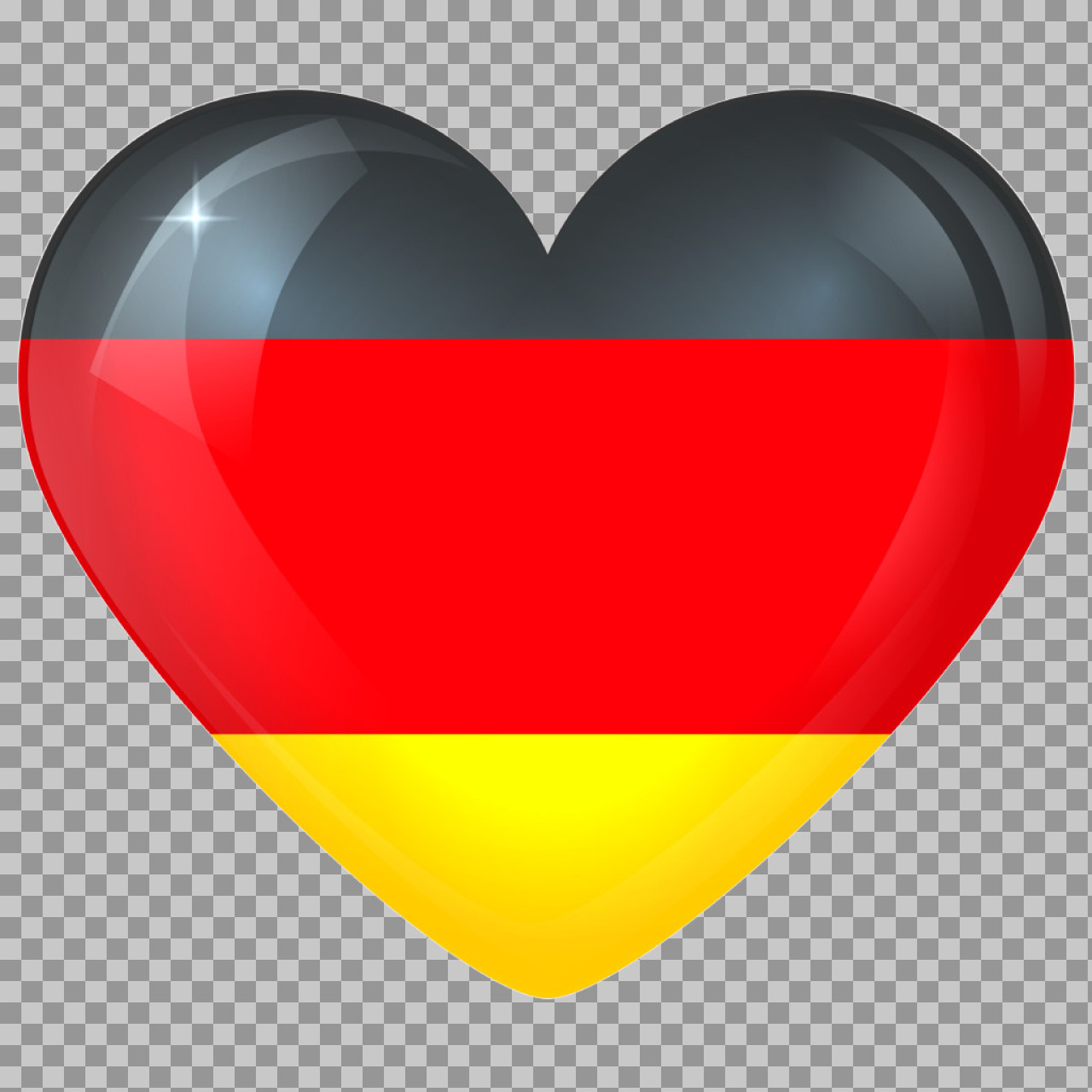 German Flag Heart PNG | Free Glossy German Icon
