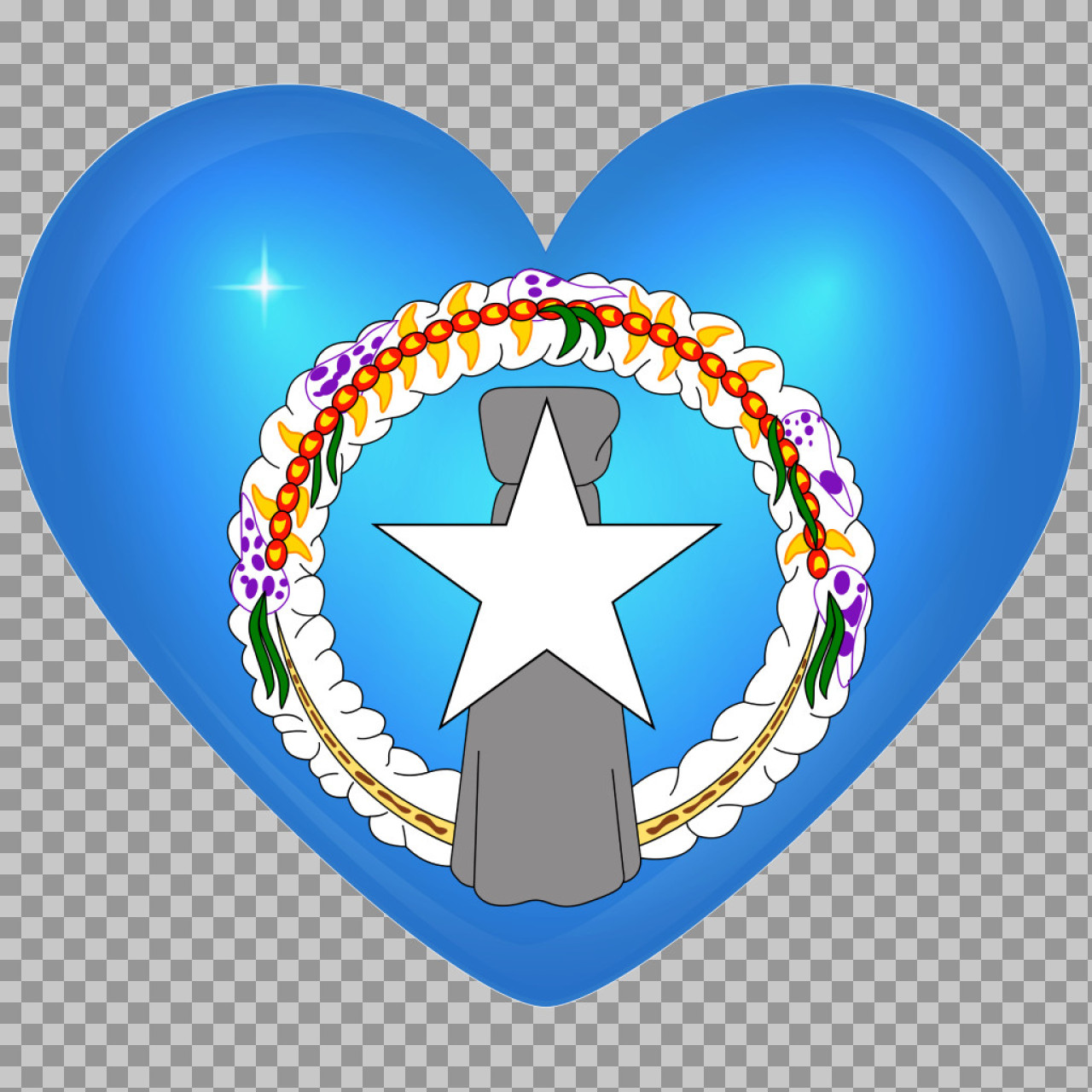 Northern Mariana Islands Flag Heart PNG | CNMI Patriotic Symbol...